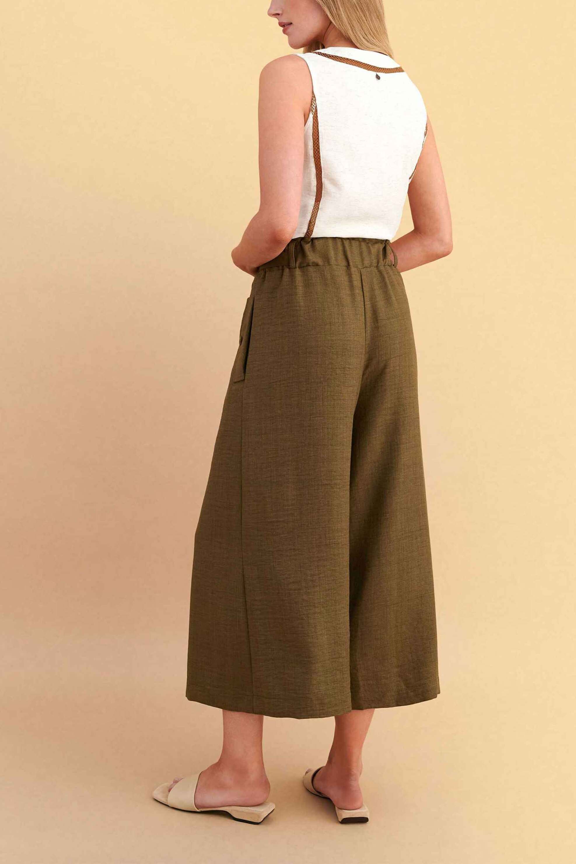 ATTRATTIVO Attrattivo γυναικεία ζιπ κιλότ μονόχρωμη - 91014082 Λαδί - 3