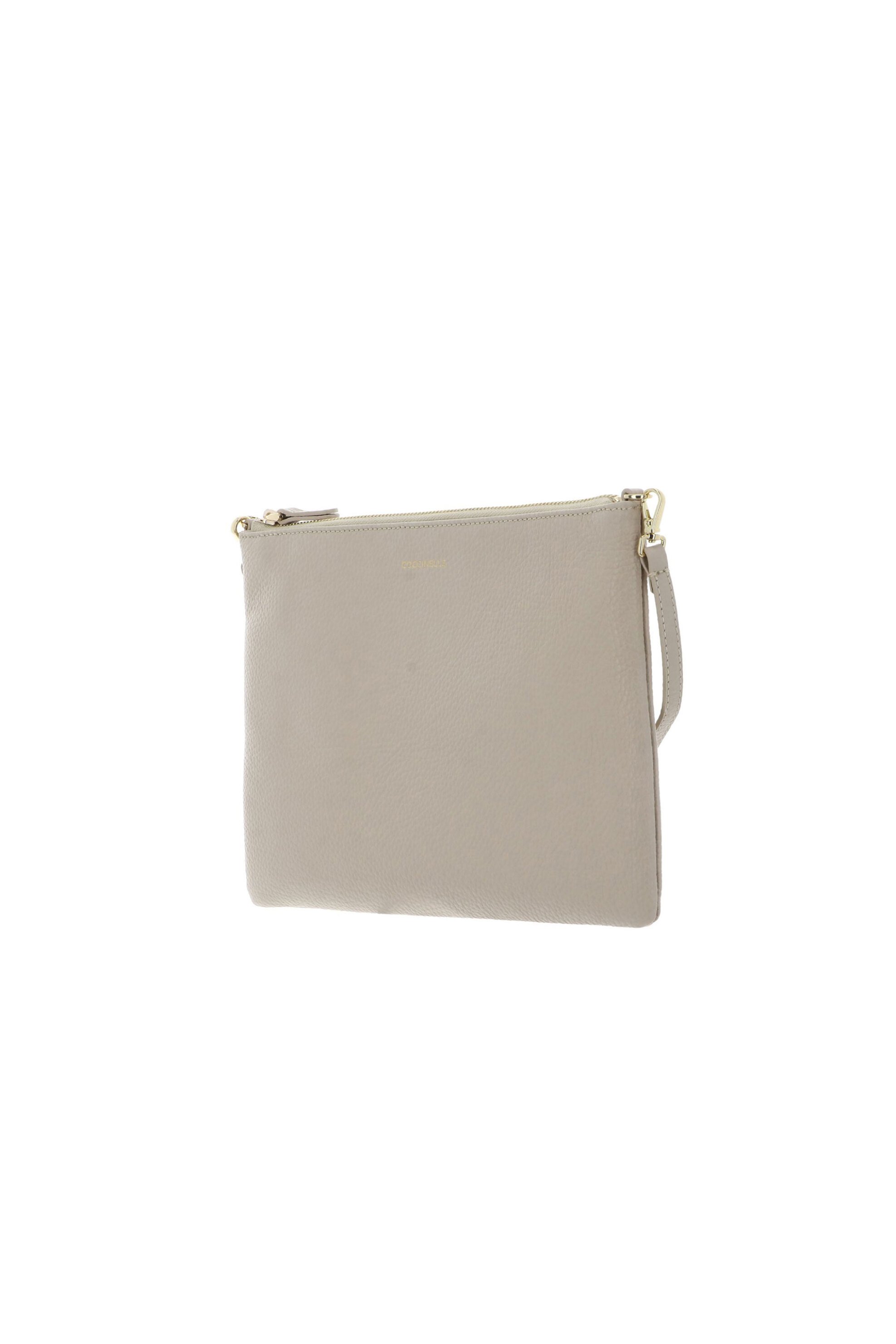 COCCINELLE Coccinelle γυναικεία δερμάτινη τσάντα crossbody μονόχρωμη με logo print - E5MMA-55F401 Μπεζ - 2