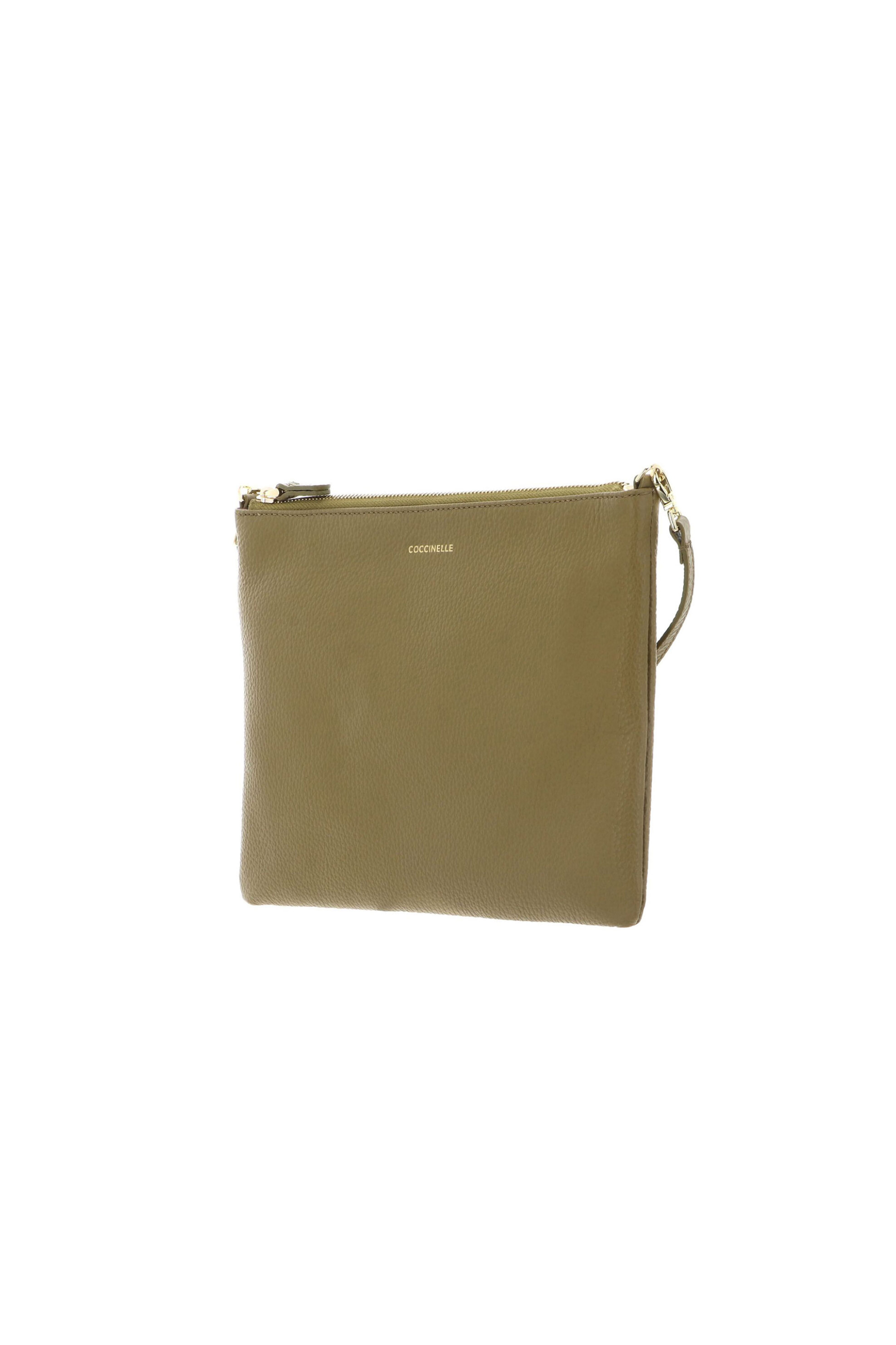 COCCINELLE Coccinelle γυναικεία δερμάτινη τσάντα crossbody μονόχρωμη με logo print - E5MMA-55F401 Λαδί - 2