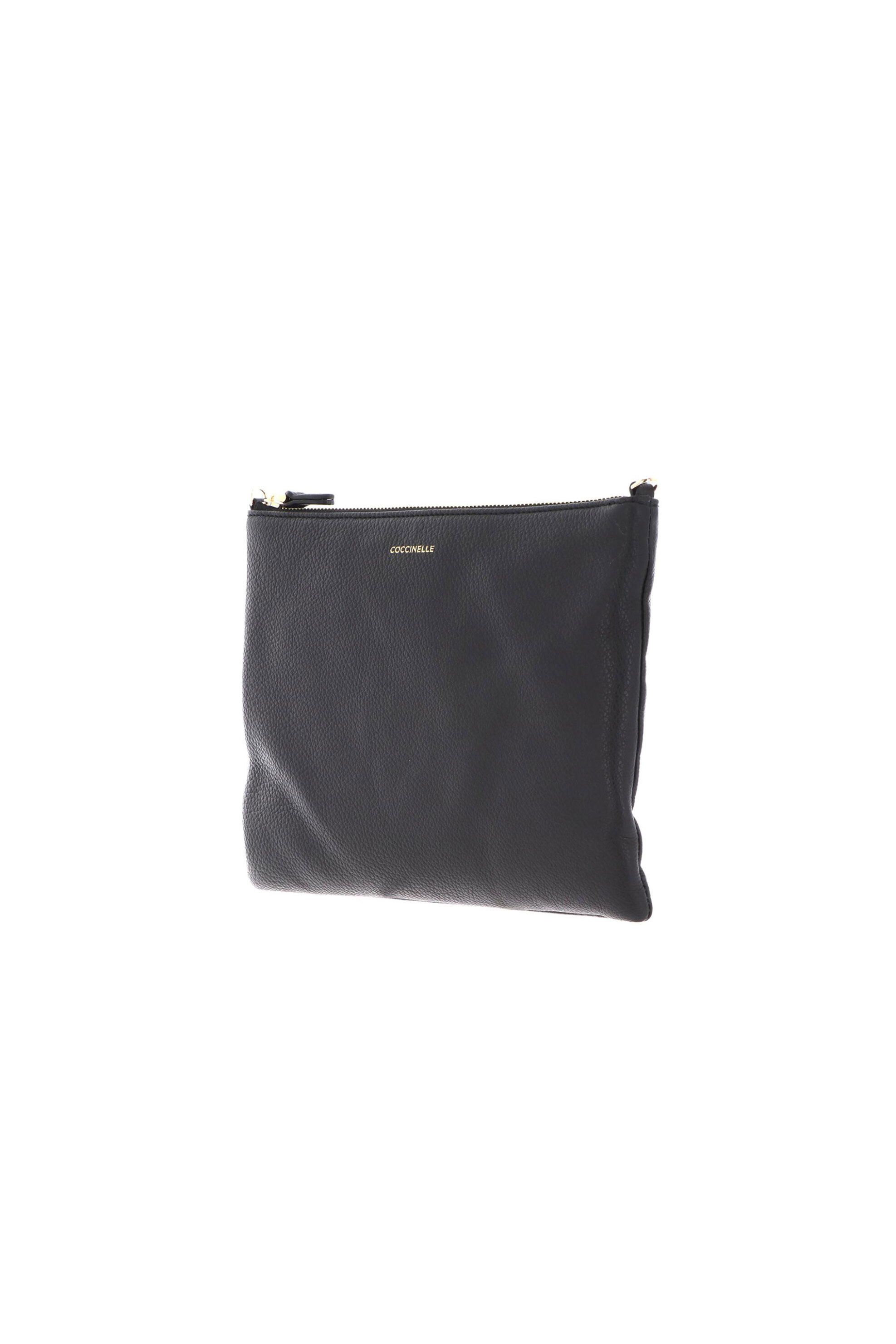 COCCINELLE Coccinelle γυναικεία δερμάτινη τσάντα crossbody μονόχρωμη με logo print - E5MMA-55F401 Μαύρο - 2