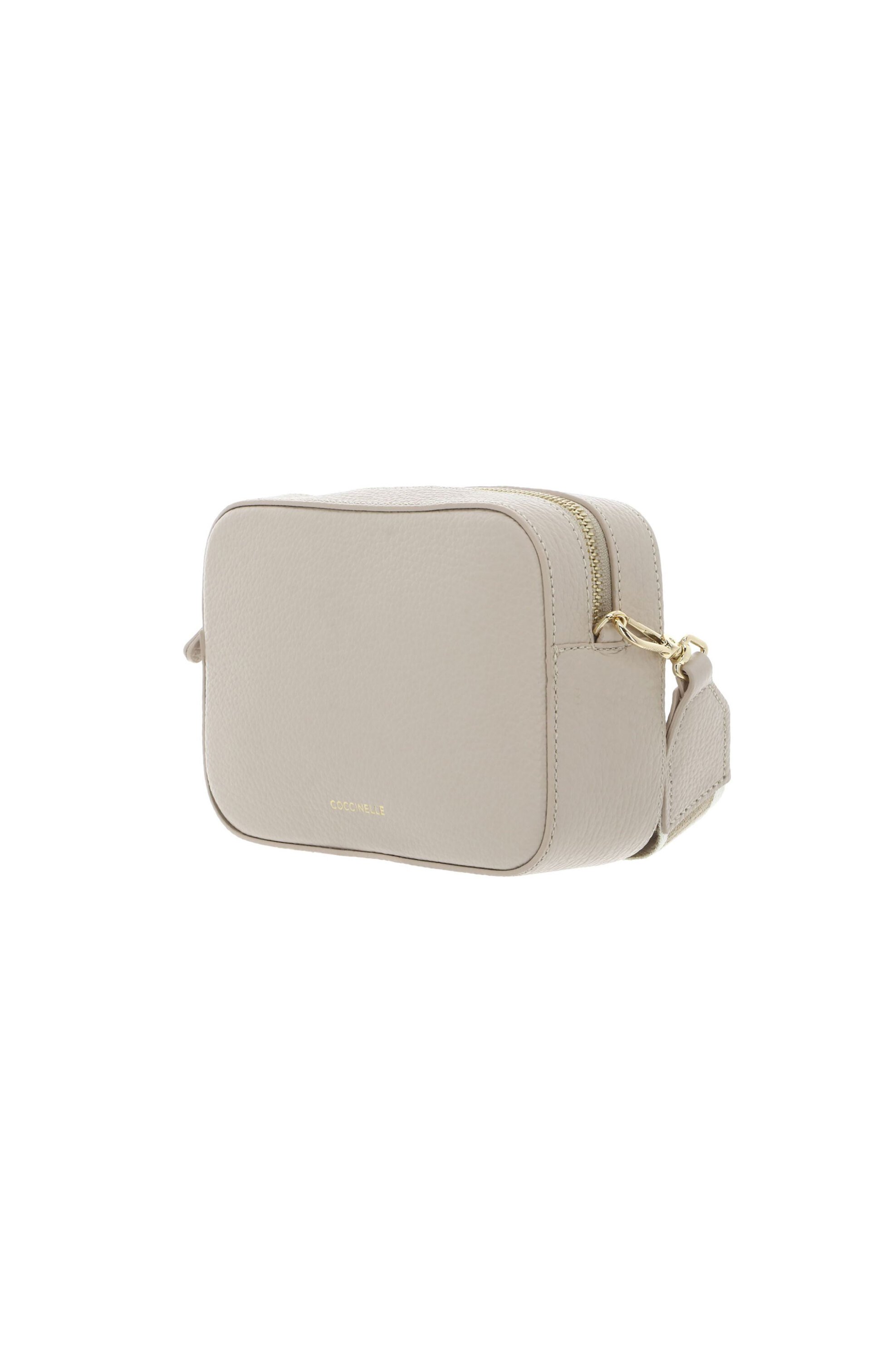 COCCINELLE Coccinelle γυναικεία δερμάτινη τσάντα crossbody με μεταλλικό λογότυπο "Tebe" - E5MN5-55I101 Μπεζ - 2