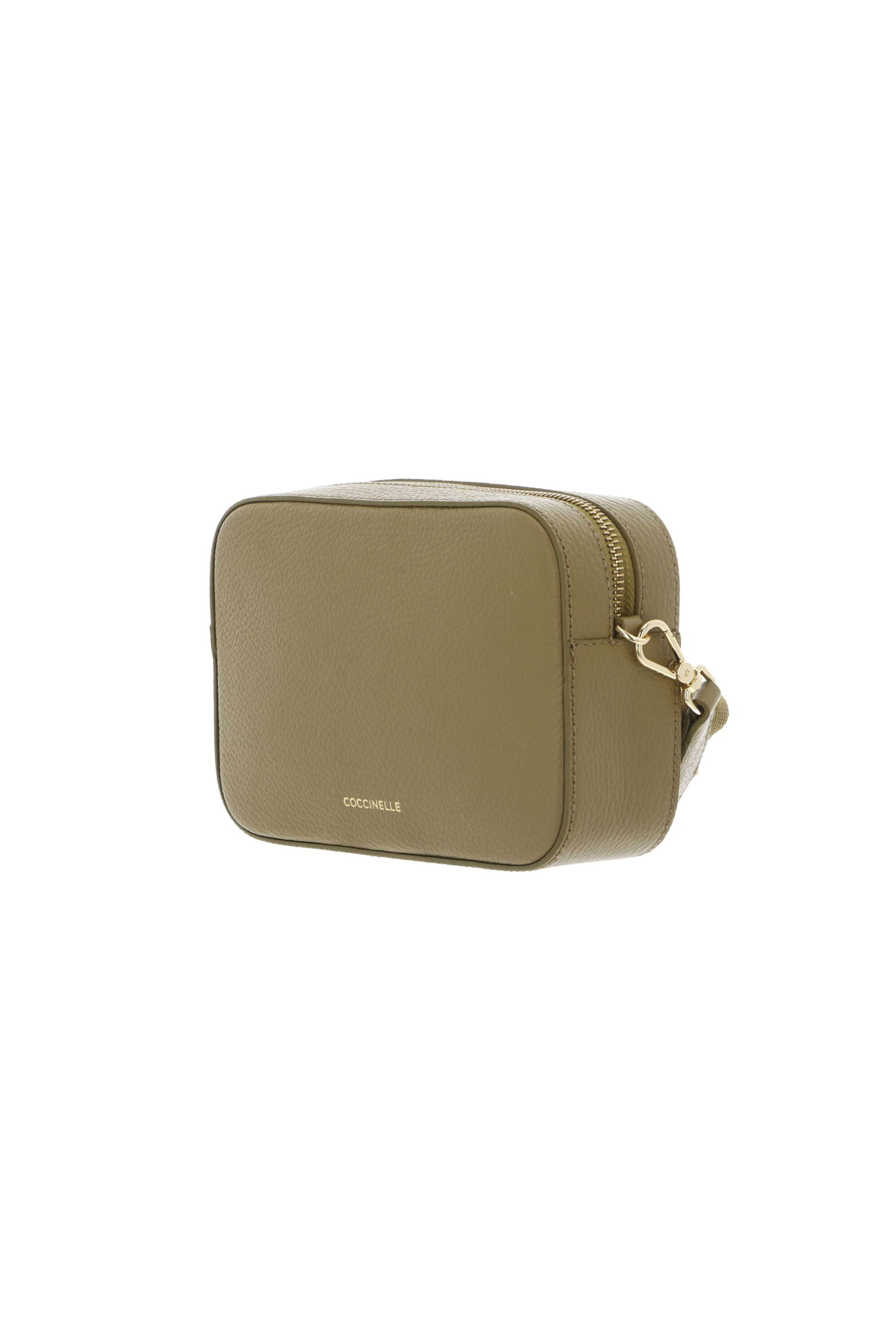 COCCINELLE Coccinelle γυναικεία δερμάτινη τσάντα crossbody με μεταλλικό λογότυπο "Tebe" - E5MN5-55I101 Λαδί - 2