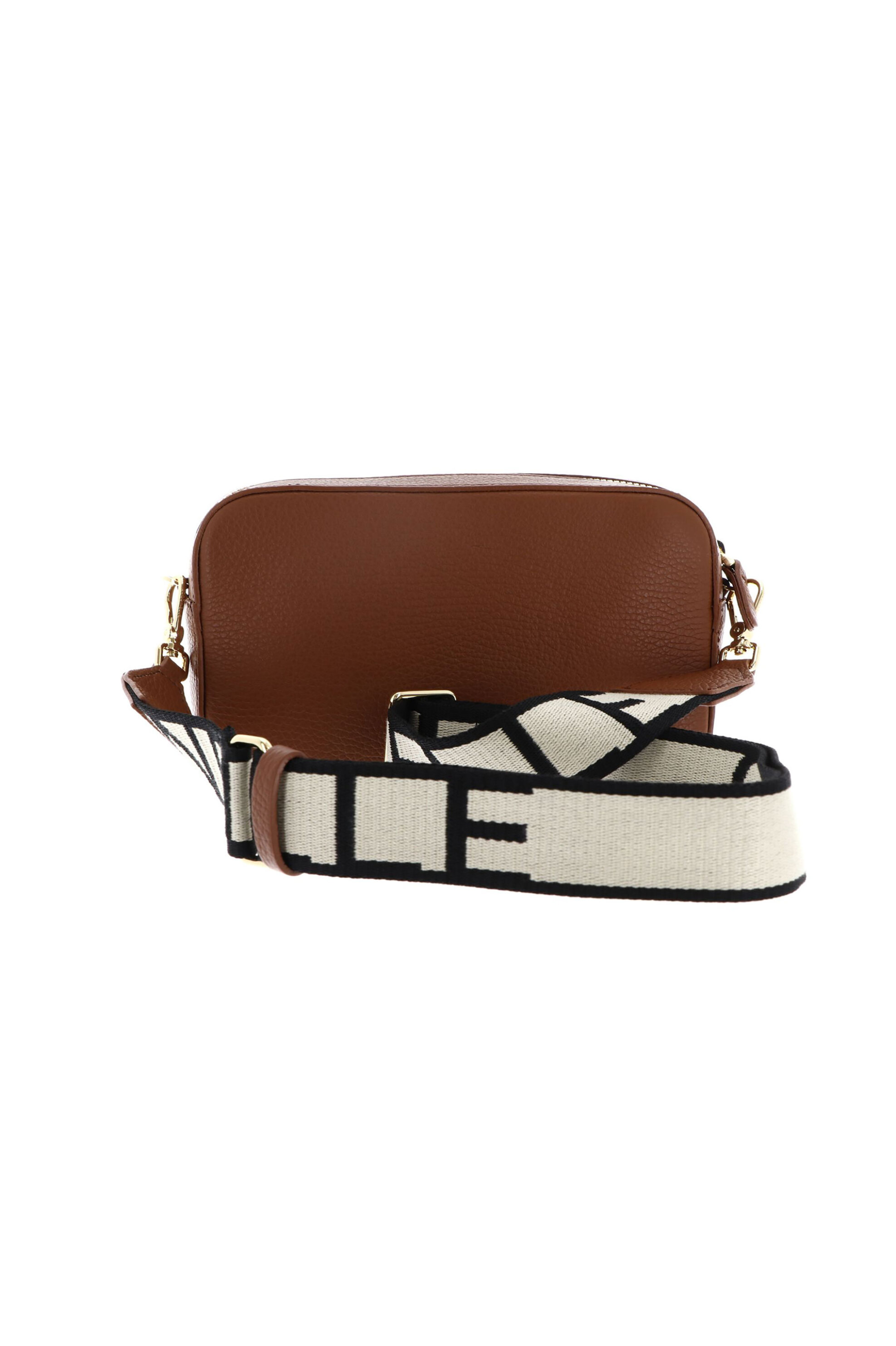 Coccinelle Γυναικεία Δερμάτινη Τσάντα Crossbody με Μεταλλικό Λογότυπο Tebe - E5Mn5-55I101 Καφέ