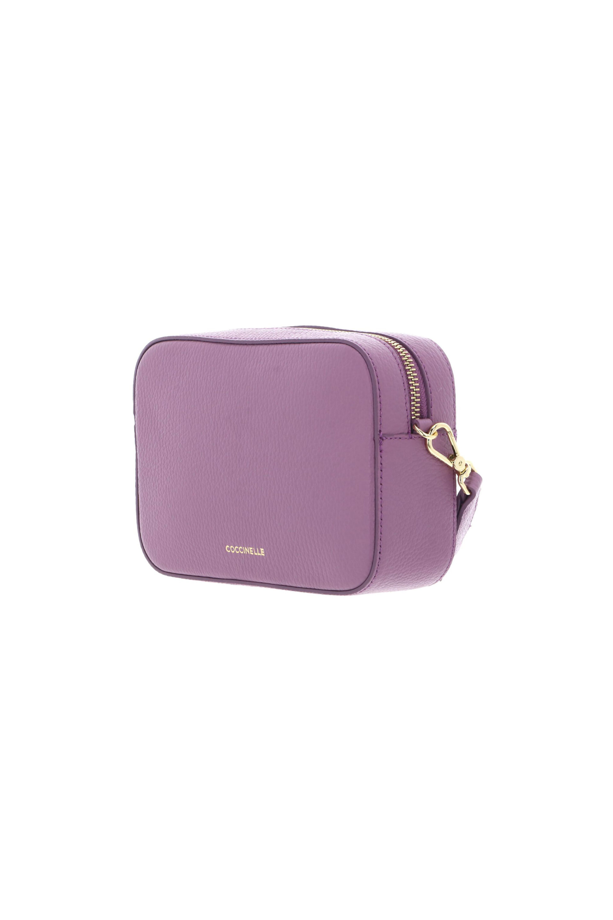 COCCINELLE Coccinelle γυναικεία δερμάτινη τσάντα crossbody με μεταλλικό λογότυπο "Tebe" - E5MN5-55I101 Μοβ - 2