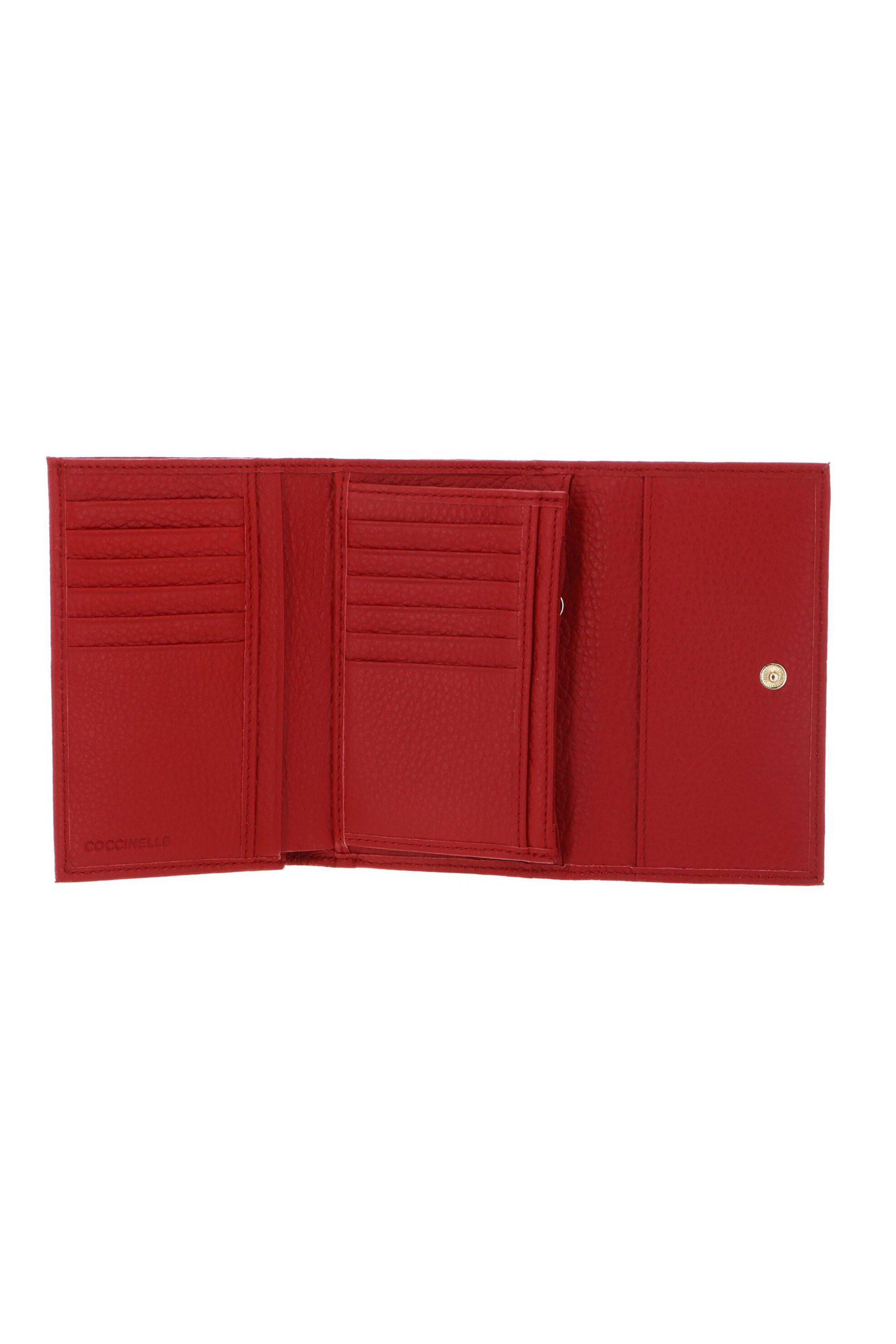 Coccinelle Γυναικείο Πορτοφόλι με Χρυσό Λογότυπο Metallic Soft - E2Mw5-116601 Κόκκινο