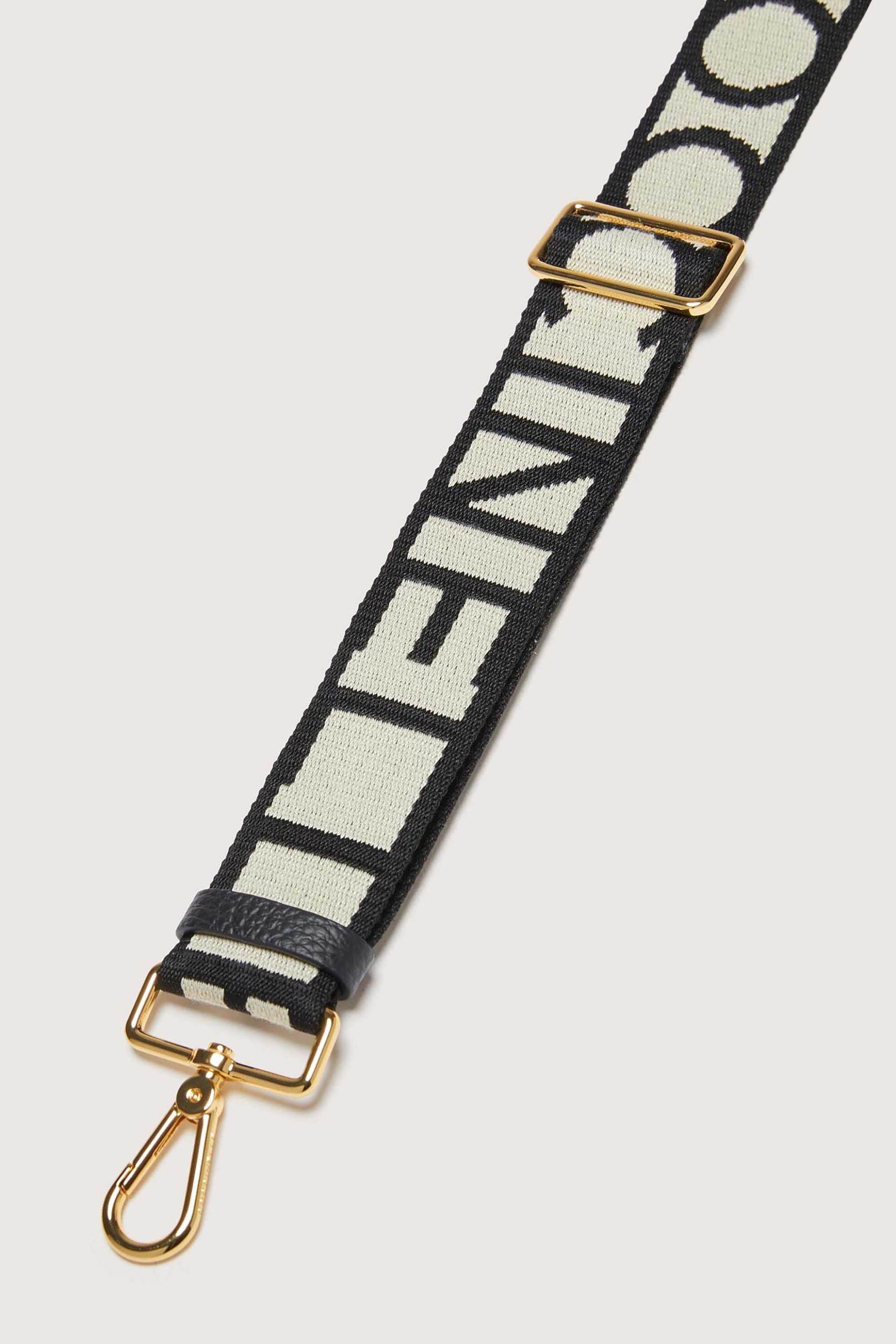 Coccinelle ιμάντας τσάντας ρυθμιζόμενος με contrast logo print και δερμάτινη θηλιά - E3M21-682521 Μαύρο φωτογραφία