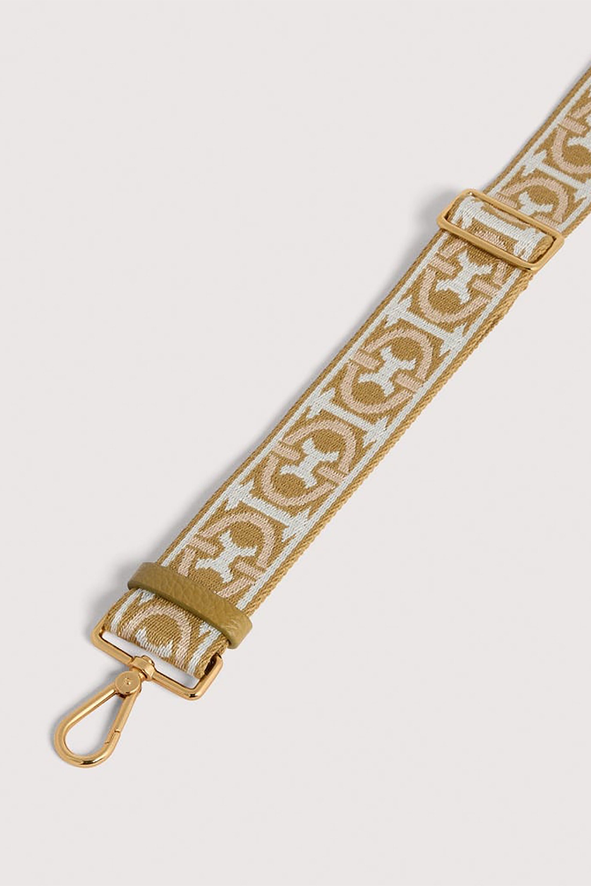 Coccinelle Ιμάντας Τσάντας Ρυθμιζόμενος με Contrast Monogram Print Και Δερμάτινη Θηλιά - E3N24-682521 Λαδί
