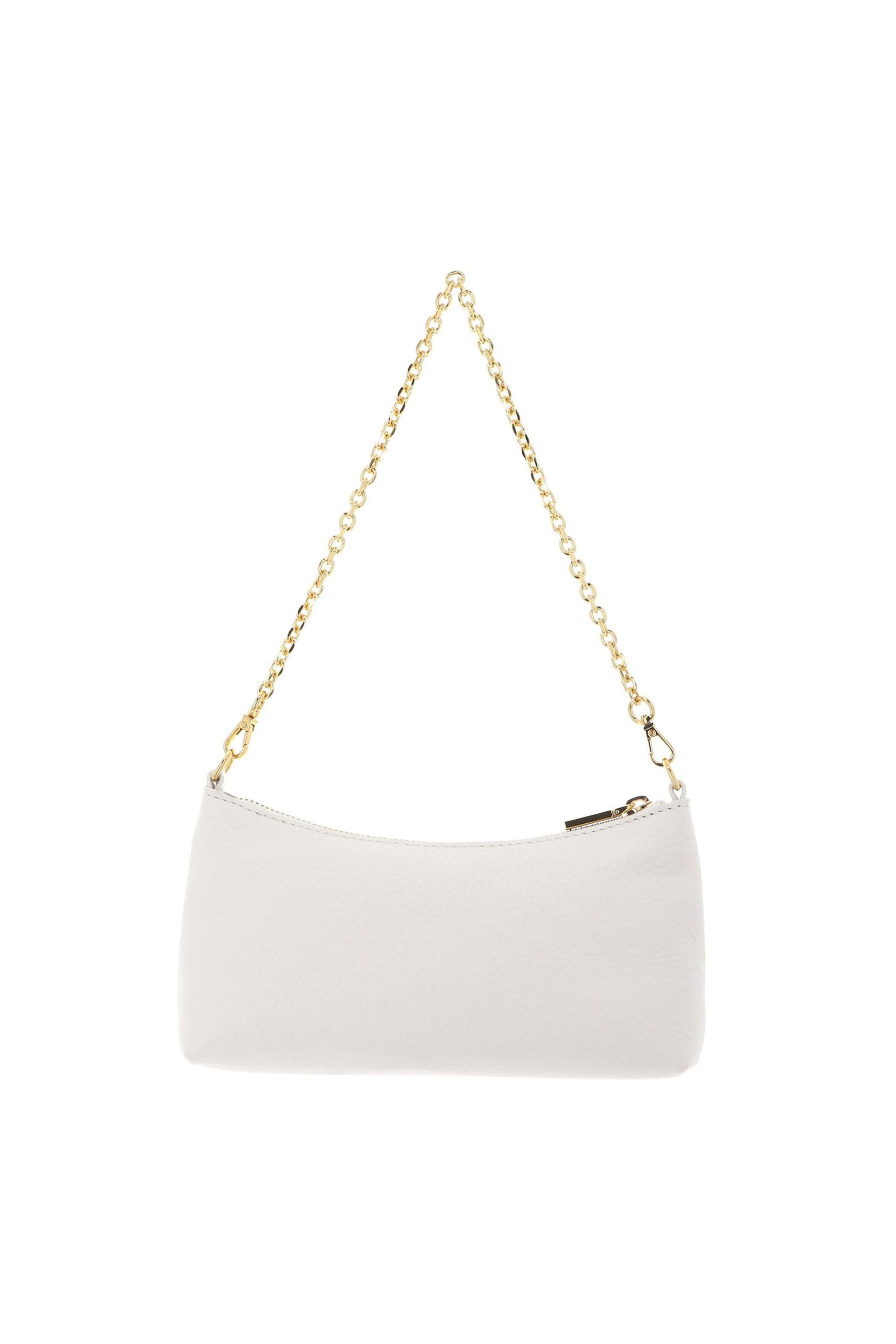 Coccinelle Γυναικεία Δερμάτινη Τσάντα Crossbody Μονόχρωμη με Σταμπωτό Λογότυπο Aura - E5Qh0-550101 Λευκό