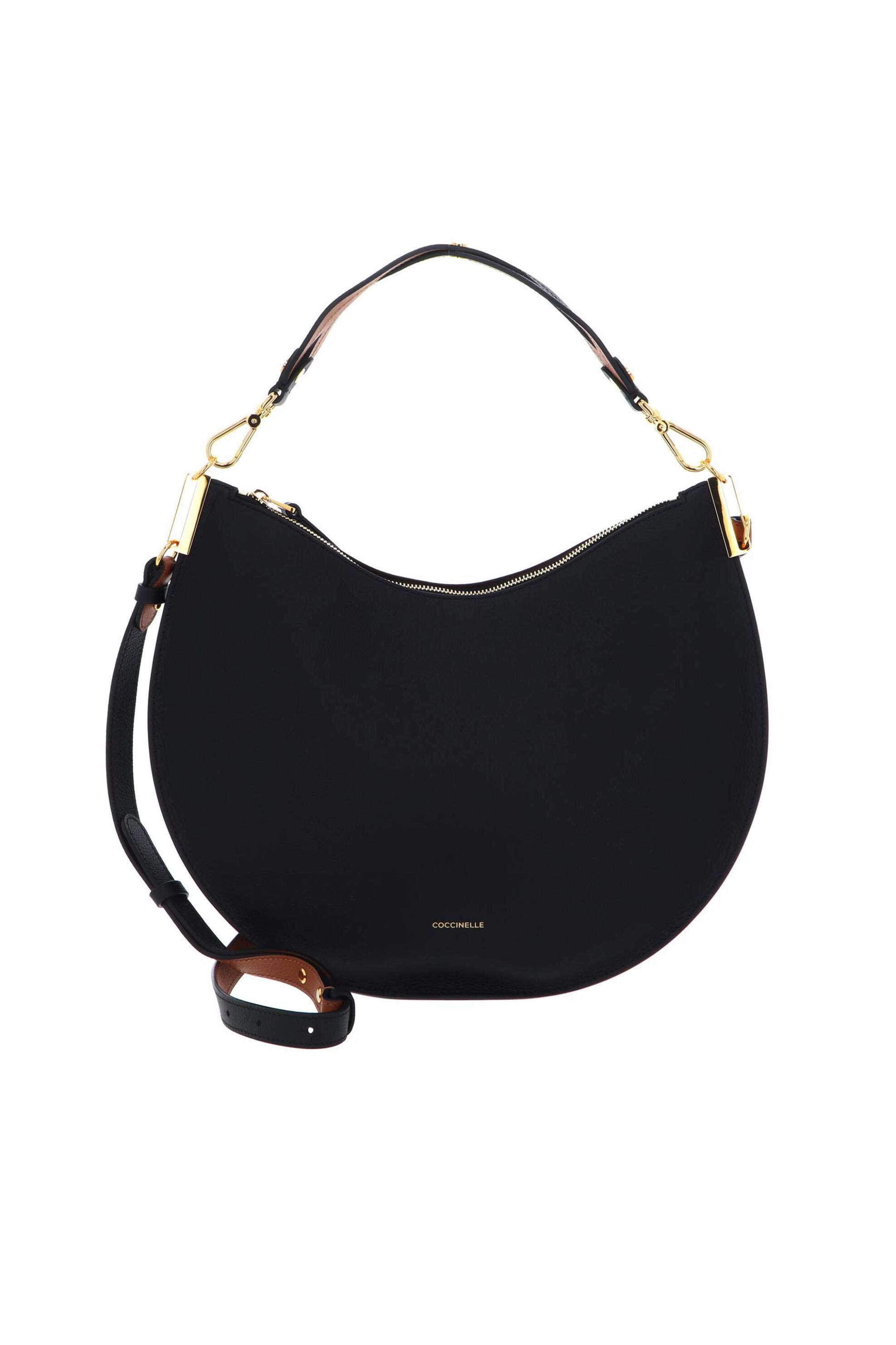 COCCINELLE Coccinelle γυναικεία δερμάτινη τσάντα ώμου "Sunup Large" - E1QKF-130101 Μαύρο