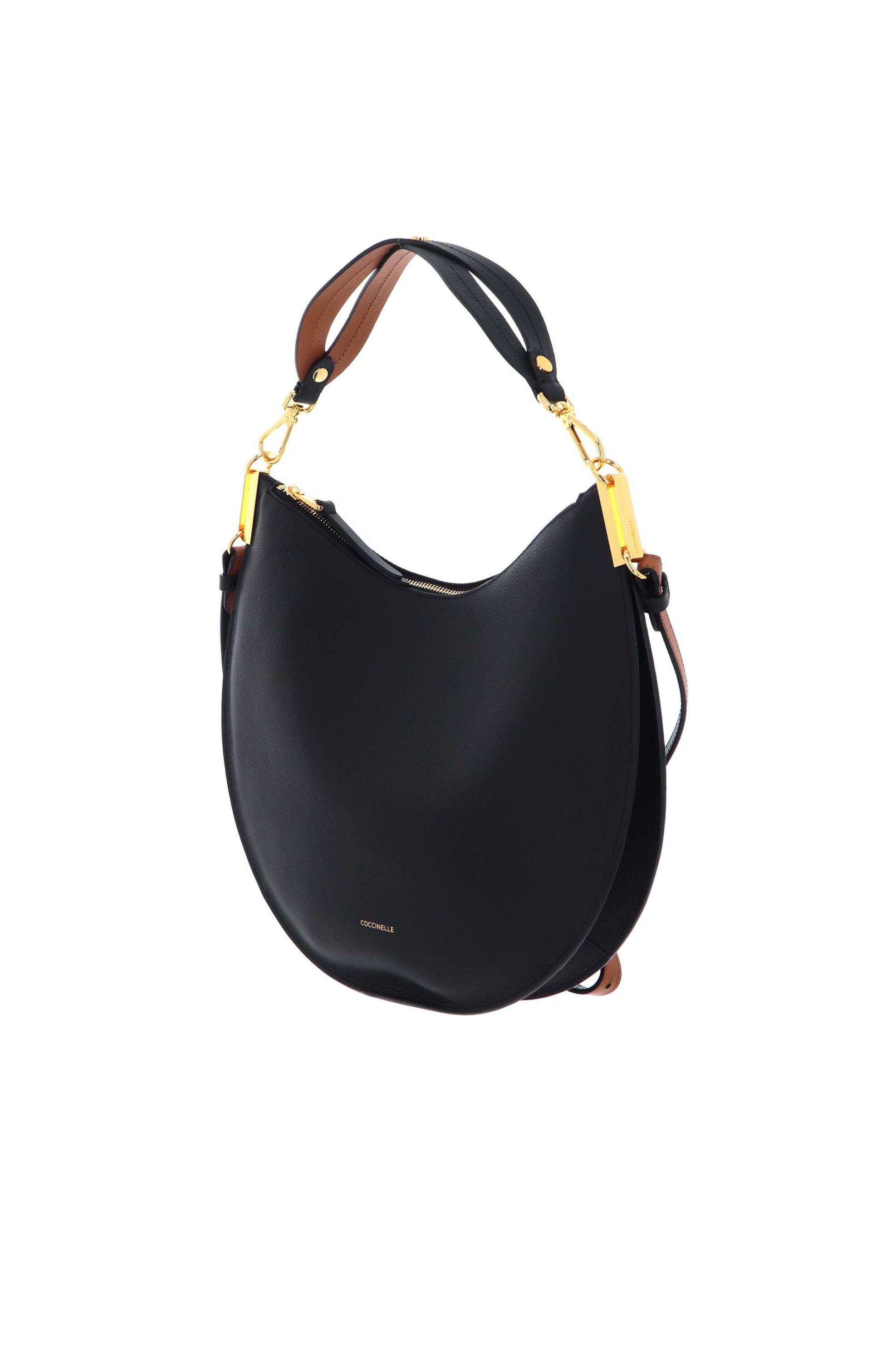 Coccinelle γυναικεία δερμάτινη τσάντα ώμου "Sunup Large" - E1QKF-130101 Μαύρο φωτογραφία