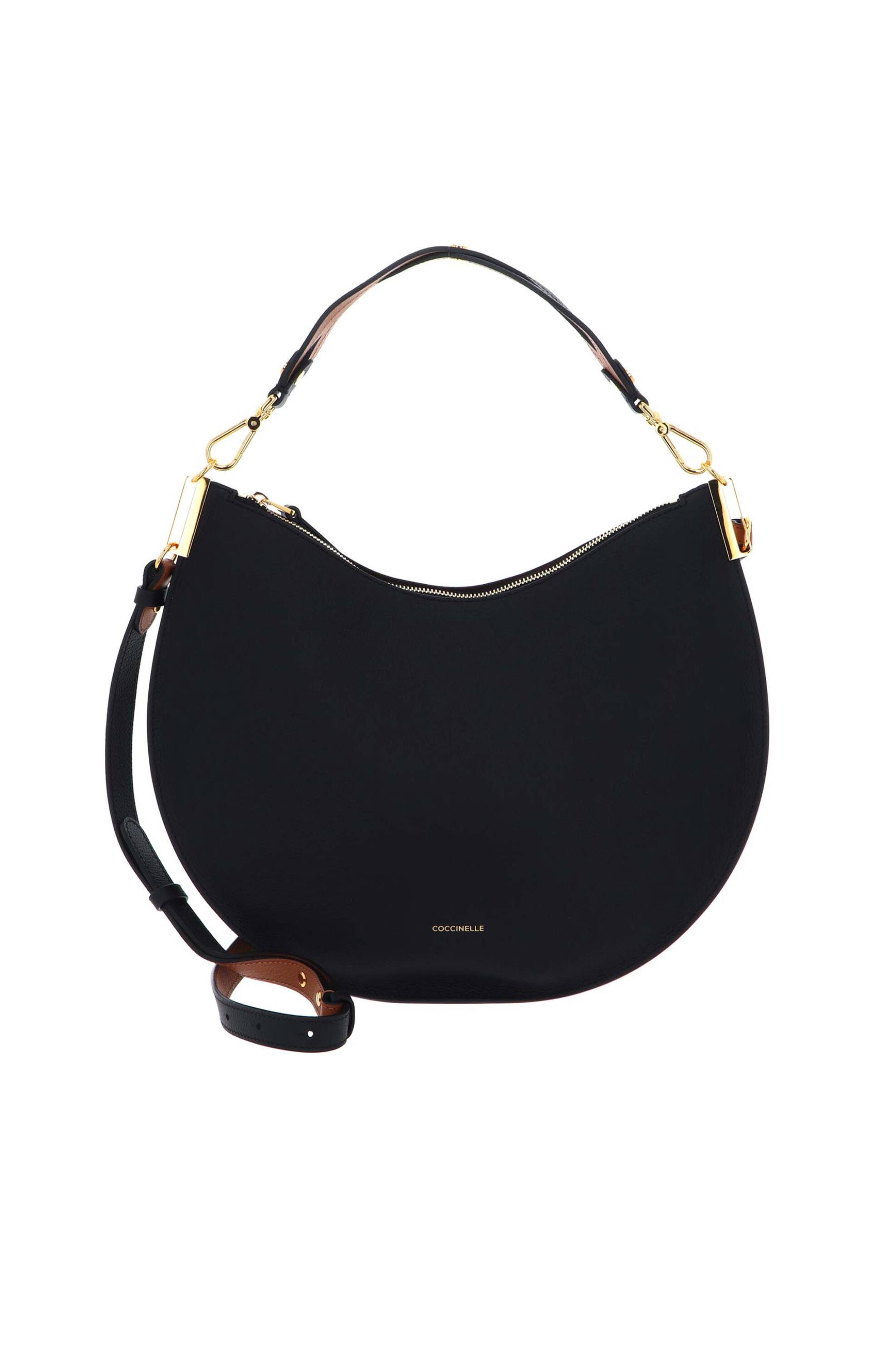 COCCINELLE Coccinelle γυναικεία δερμάτινη τσάντα ώμου "Sunup Medium" - E1QKF-130201 Μαύρο