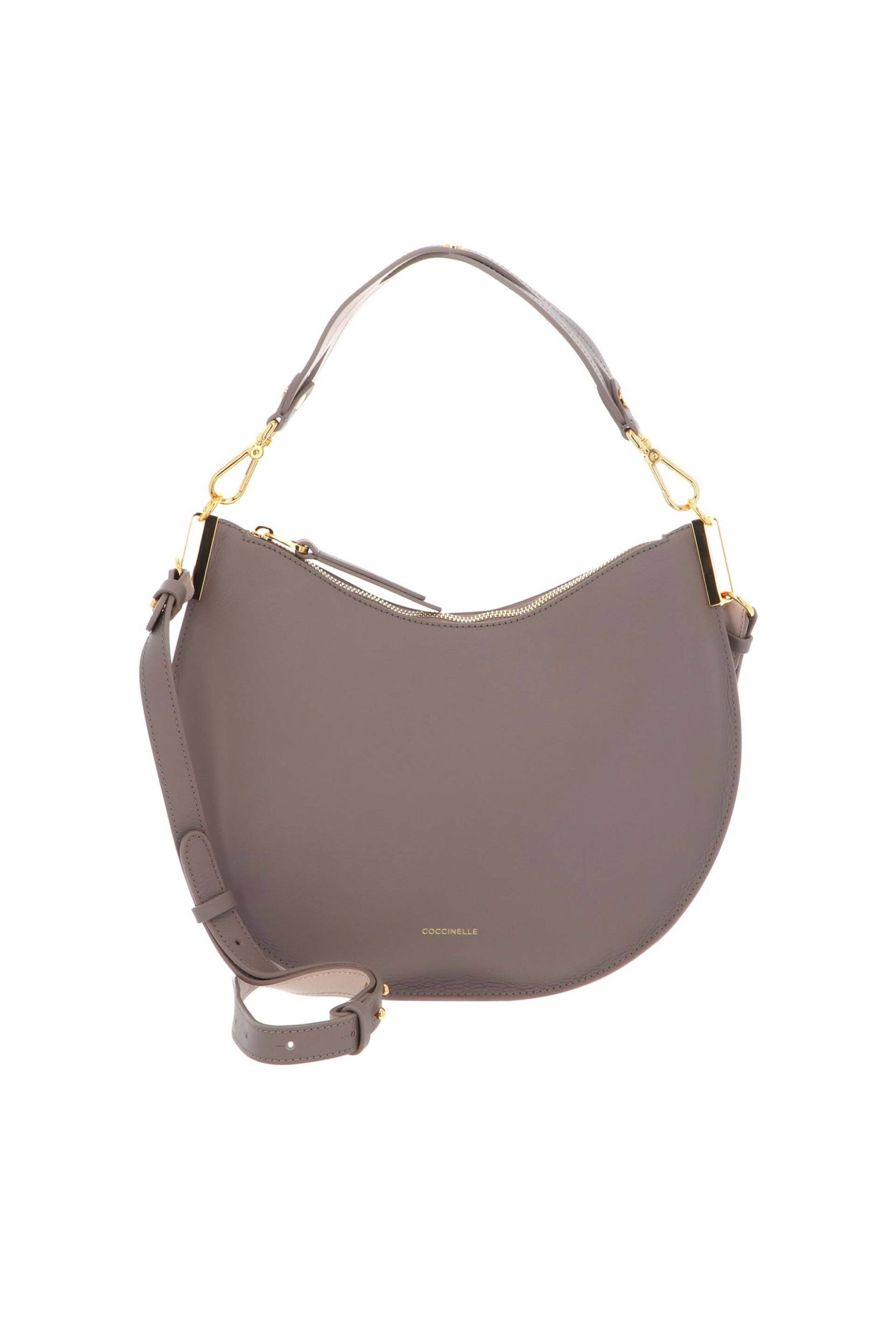 COCCINELLE Coccinelle γυναικεία δερμάτινη τσάντα ώμου "Sunup Medium" - E1QKF-130201 Καφέ Ανοιχτό