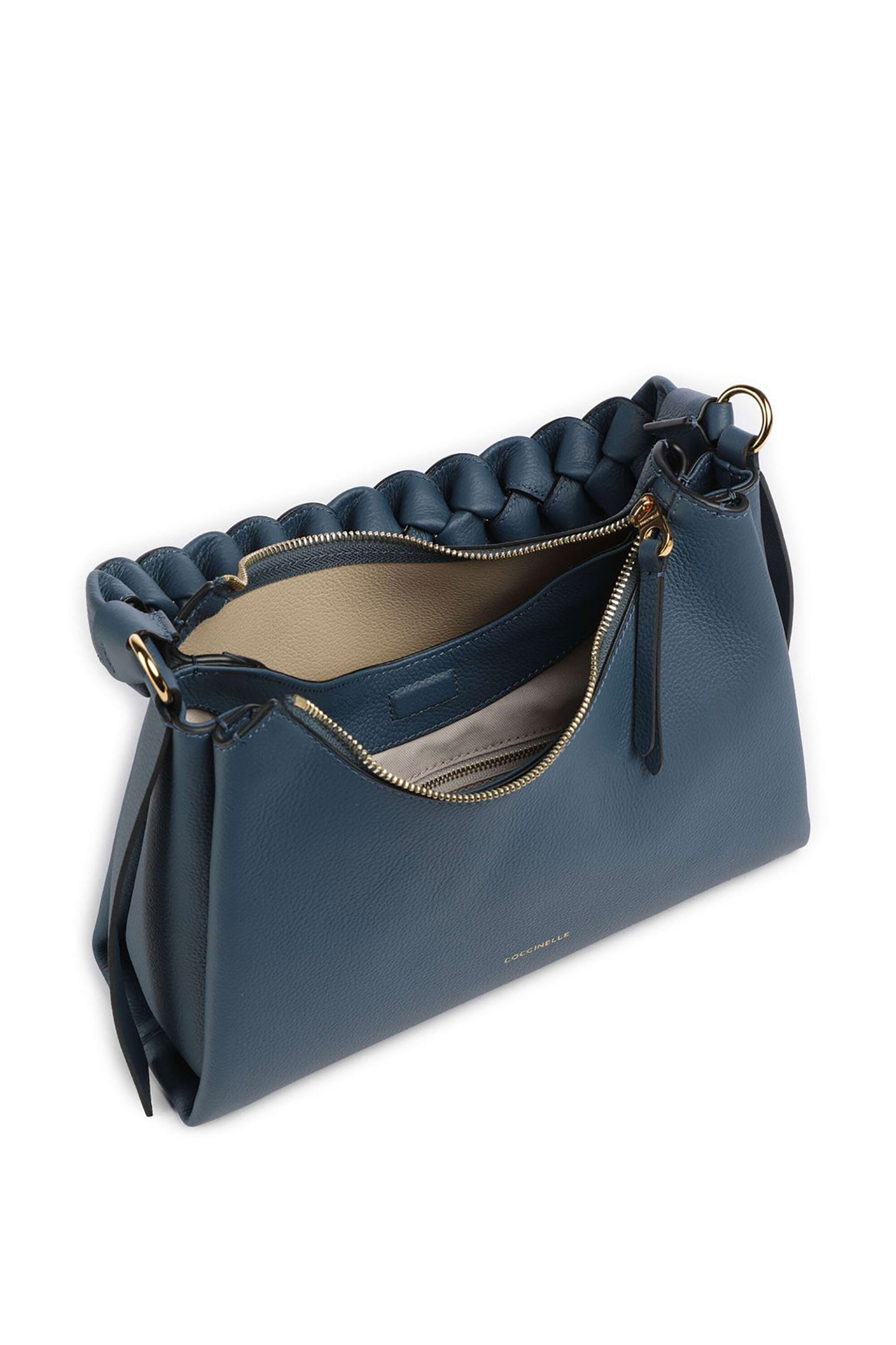 Coccinelle Γυναικεία Δερμάτινη Τσάντα Ώμου Boheme Small - E1M50-130301 Μπλε Σκούρο