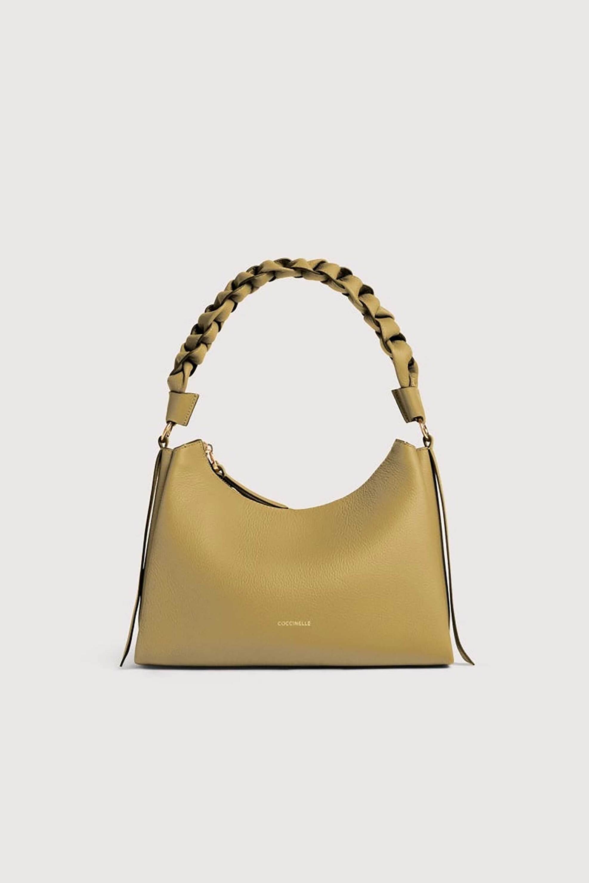 Coccinelle γυναικεία δερμάτινη τσάντα ώμου "Boheme Small" - E1M50-130301 Κίτρινο Ώχρα