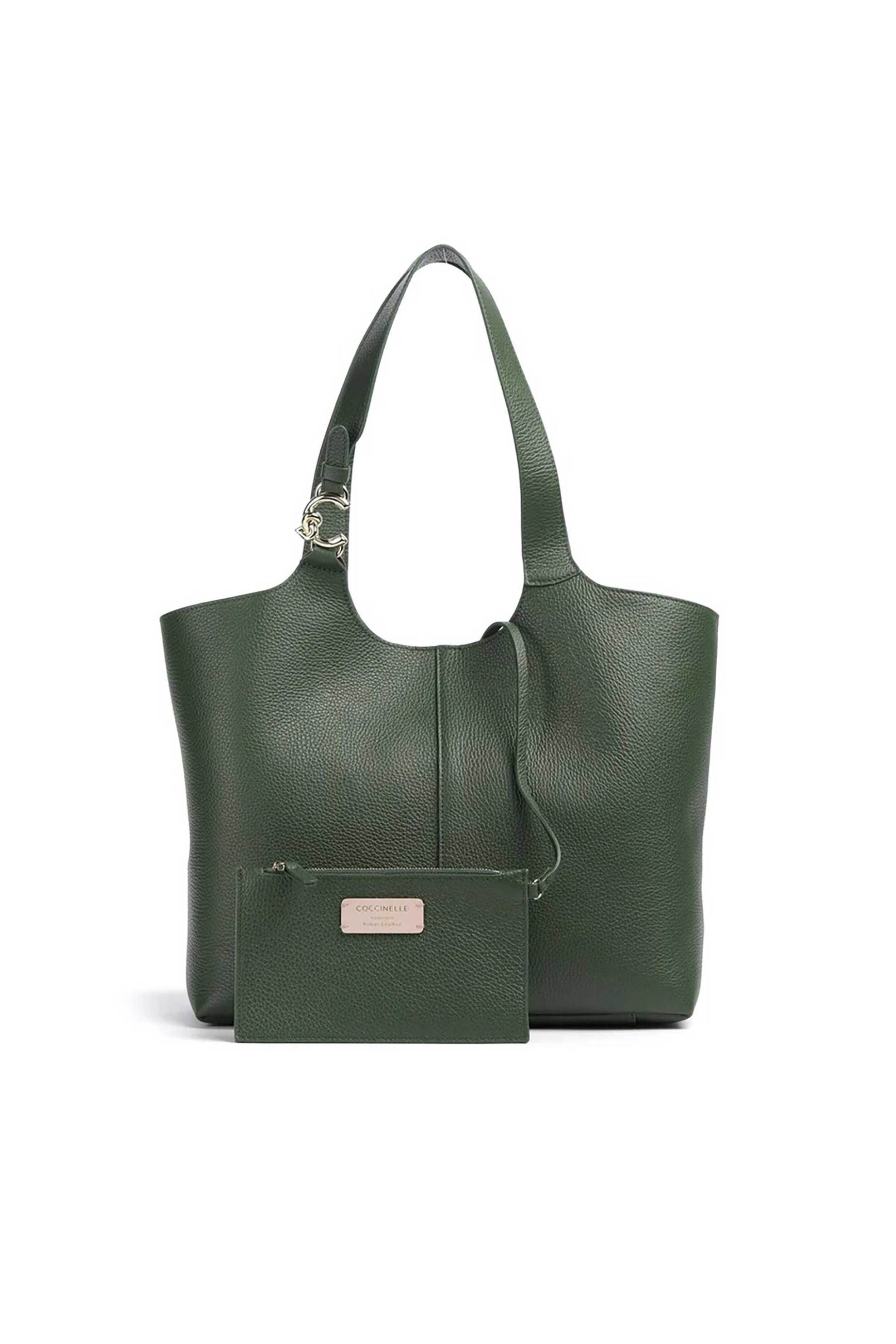 COCCINELLE Coccinelle γυναικεία δερμάτινη τσάντα shopper "C-Easy Large" - E1SHA-110101 Πράσινο