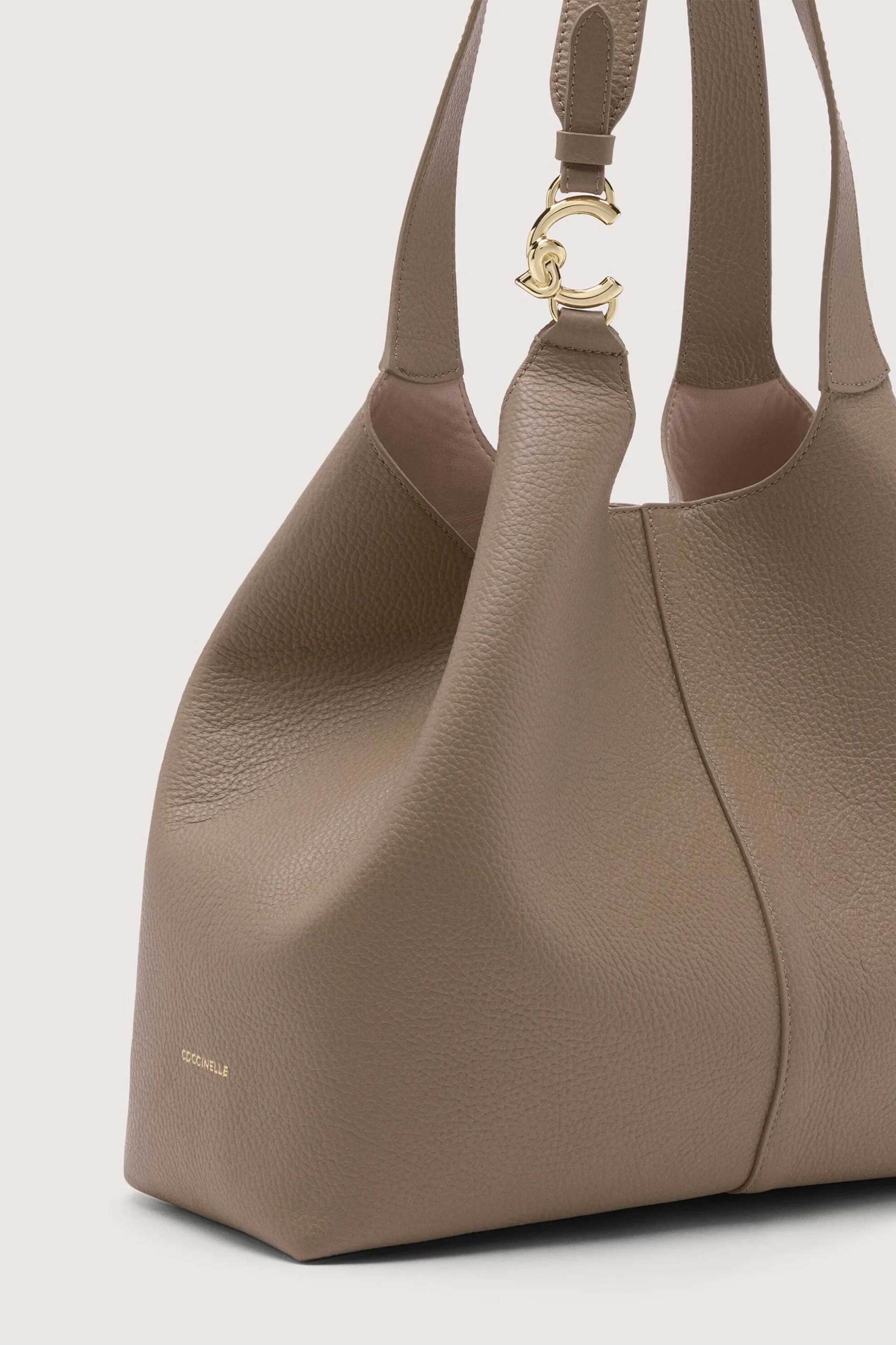 Coccinelle γυναικεία δερμάτινη τσάντα shopper "C-Easy Large" - E1SHA-110101 Μπεζ φωτογραφία