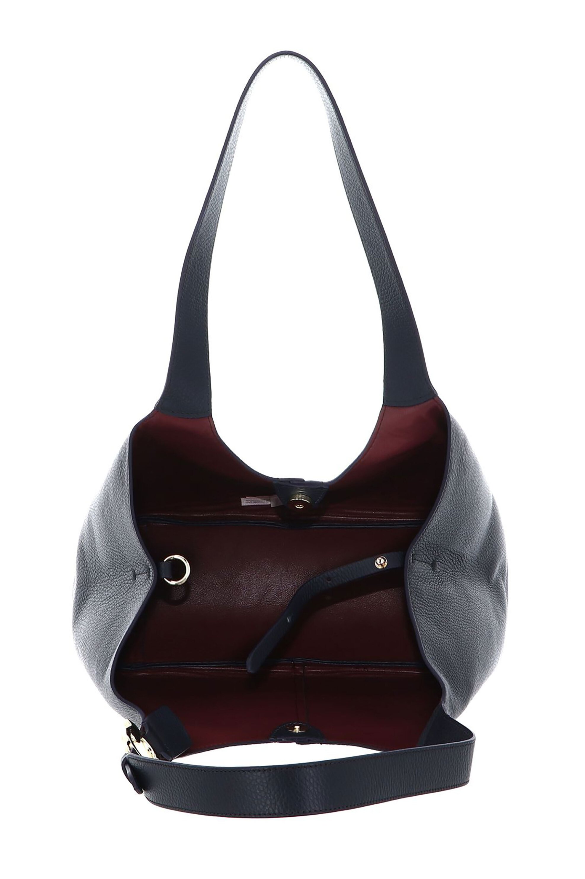 Coccinelle Γυναικεία Δερμάτινη Τσάντα Shopper C-Easy Large - E1Sha-110101 Μπλε Σκούρο
