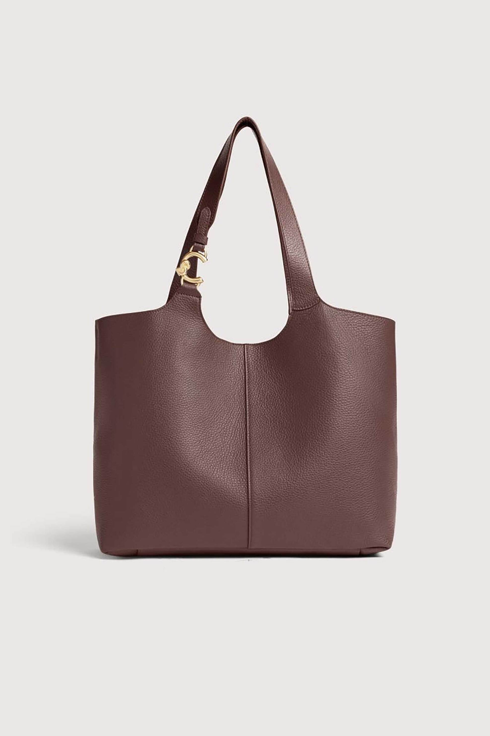 COCCINELLE Coccinelle γυναικεία δερμάτινη τσάντα shopper "C-Easy Large" - E1SHA-110101 Καφέ Latte