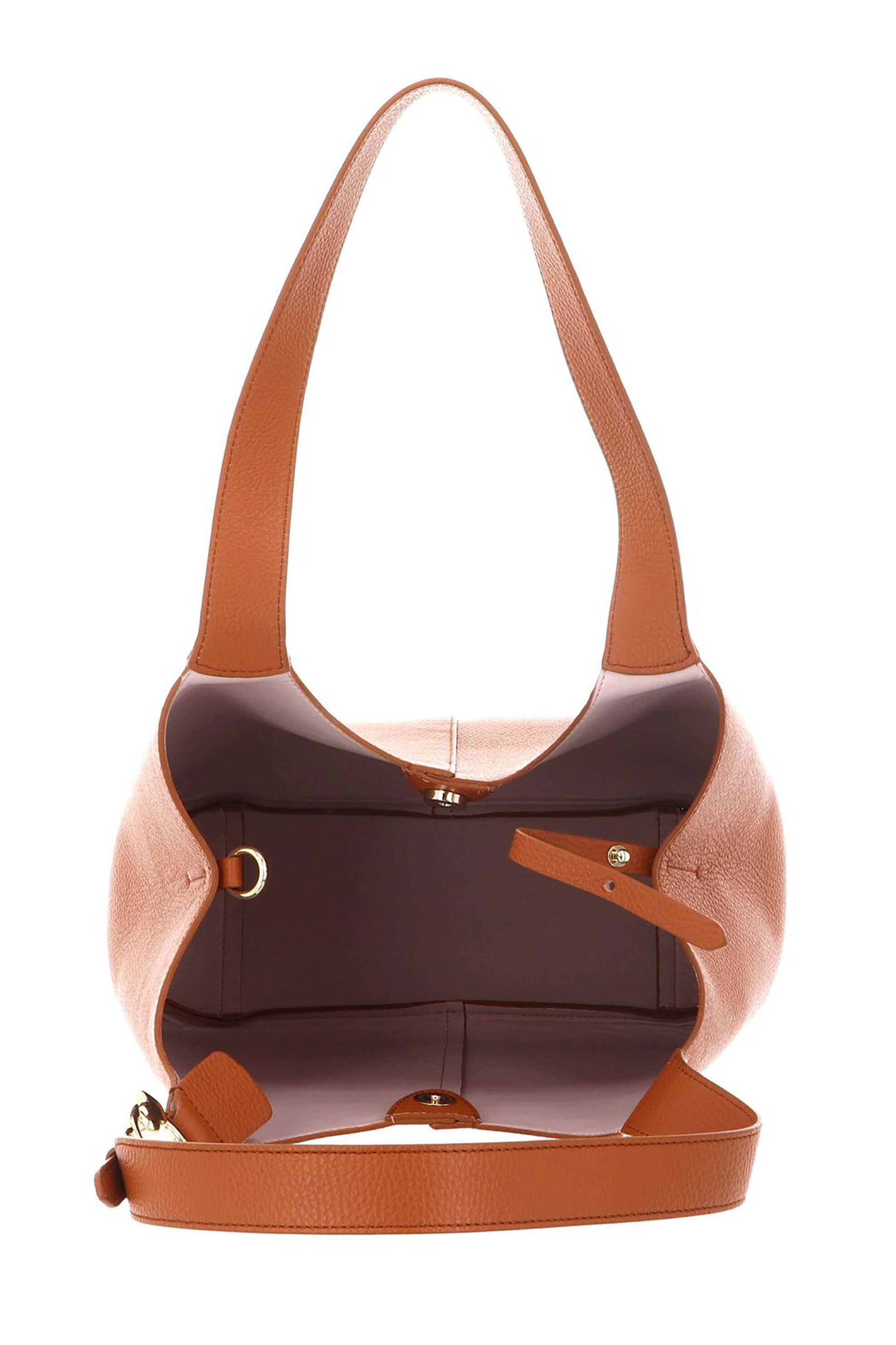 Coccinelle Γυναικεία Δερμάτινη Τσάντα Shopper C-Easy Large - E1Sha-110101 Πορτοκαλί Σκούρο