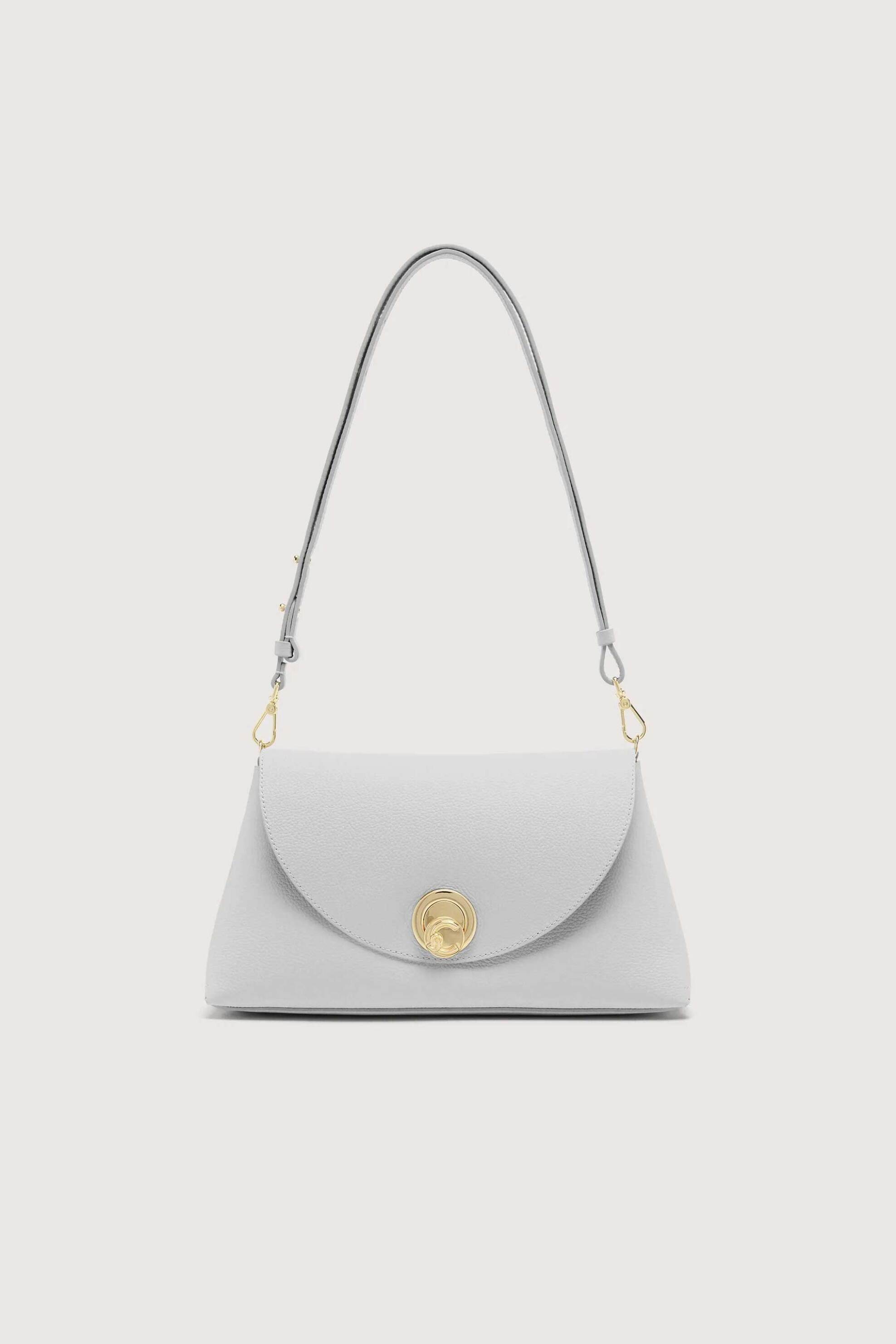 Coccinelle γυναικεία δερμάτινη τσάντα ώμου "Nikla Medium" - E1TOA-120101 Λευκό