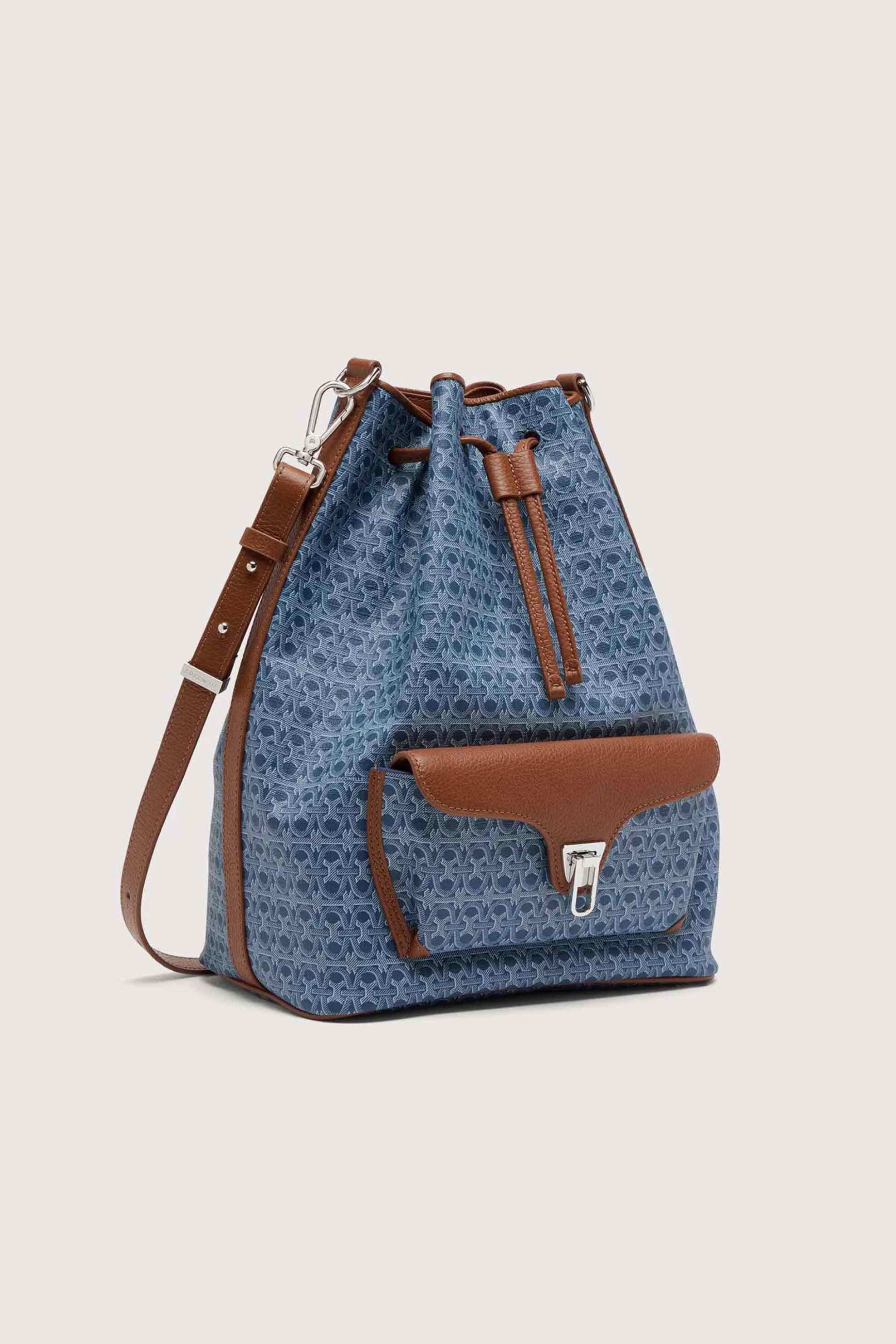 Coccinelle γυναικεία τσάντα bucket "Beat Generation Denim Coated Monogram Large " - E1TFL-230101 Γαλάζιο φωτογραφία