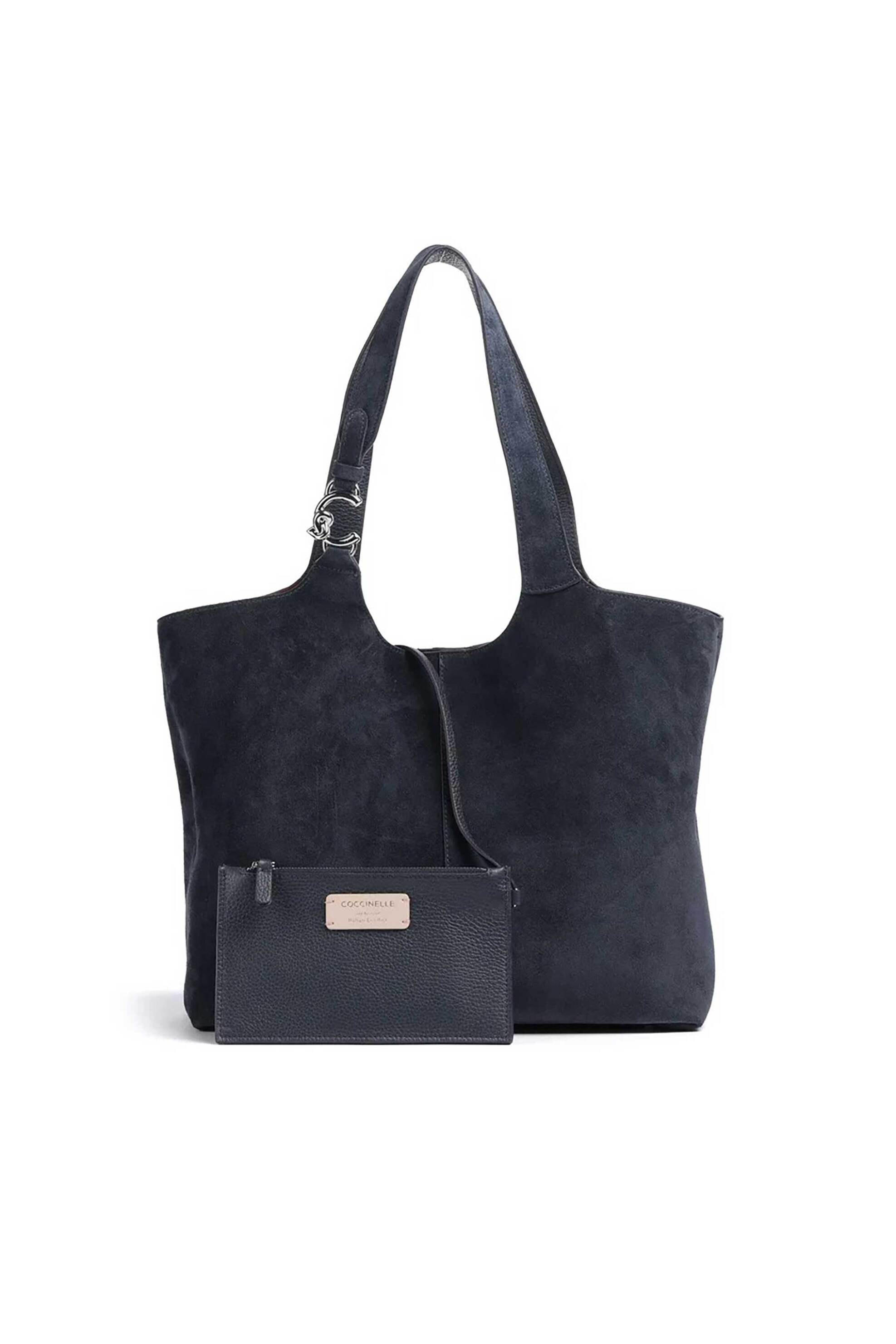 COCCINELLE Coccinelle γυναικεία τσάντα ώμου "C-Easy Suede Large " - E1THE-110101 Μπλε Σκούρο