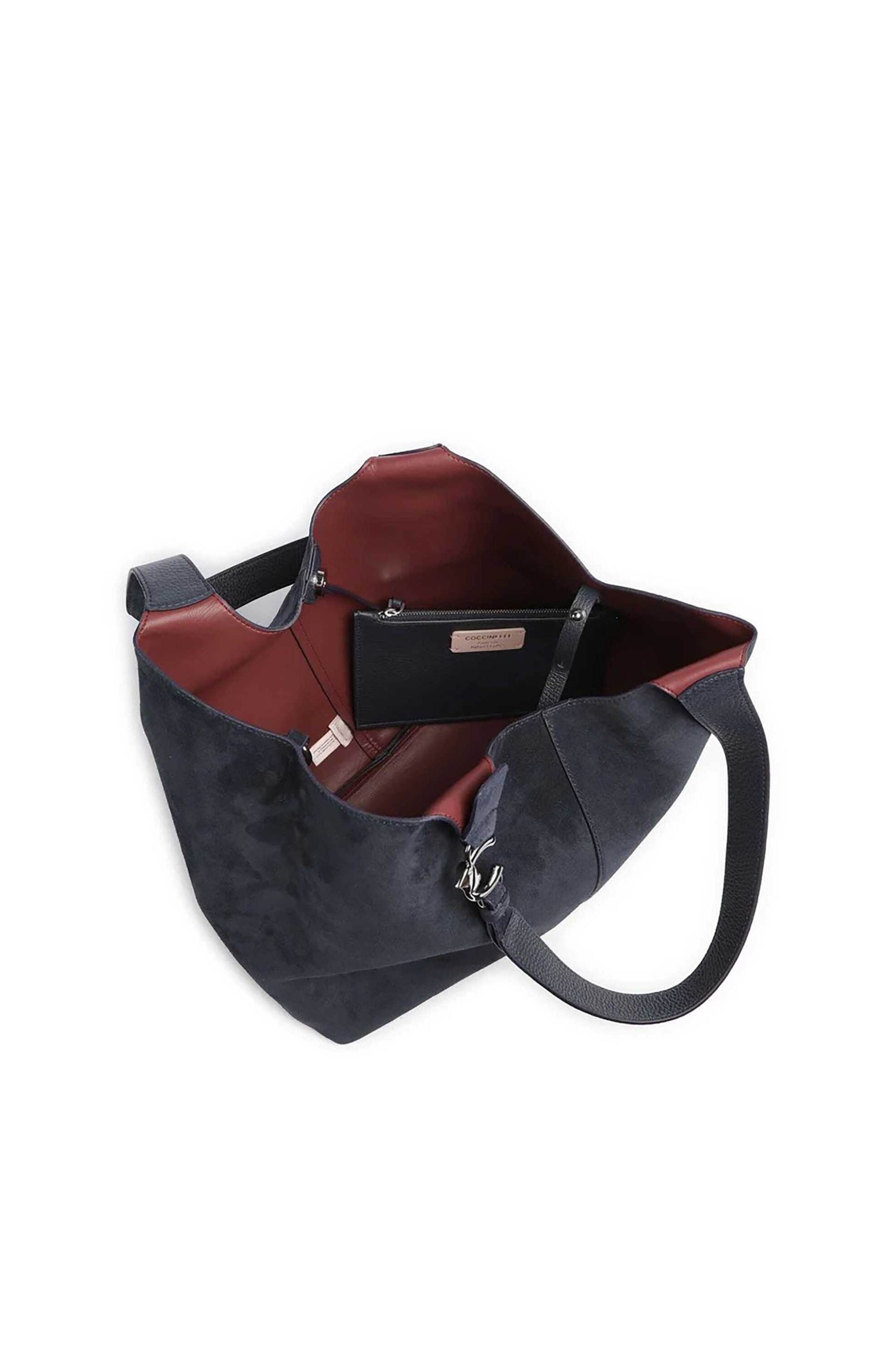 COCCINELLE Coccinelle γυναικεία τσάντα ώμου "C-Easy Suede Large " - E1THE-110101 Μπλε Σκούρο - 4
