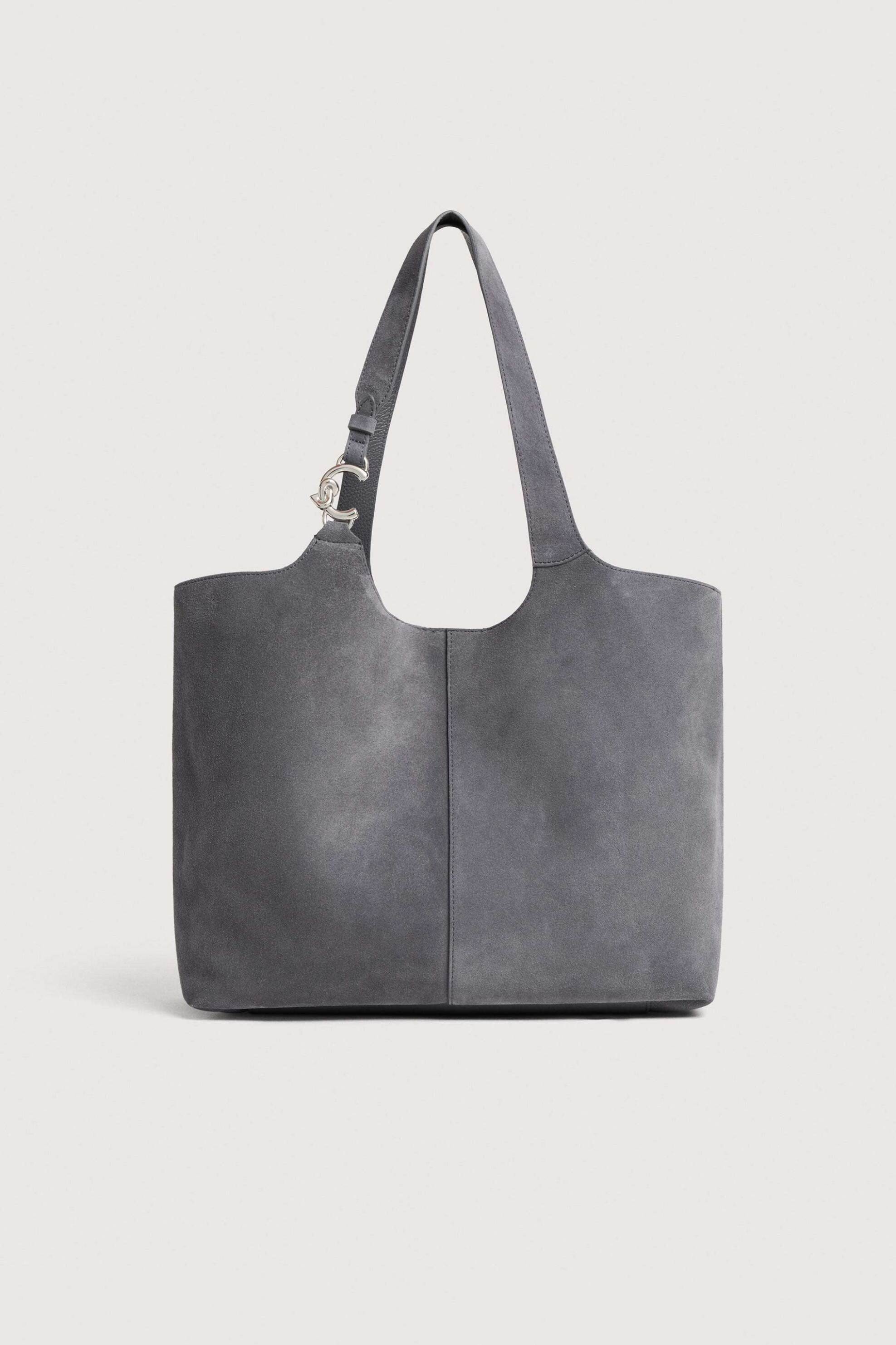 COCCINELLE Coccinelle γυναικεία τσάντα ώμου "C-Easy Suede Large " - E1THE-110101 Γκρι Ανοιχτό