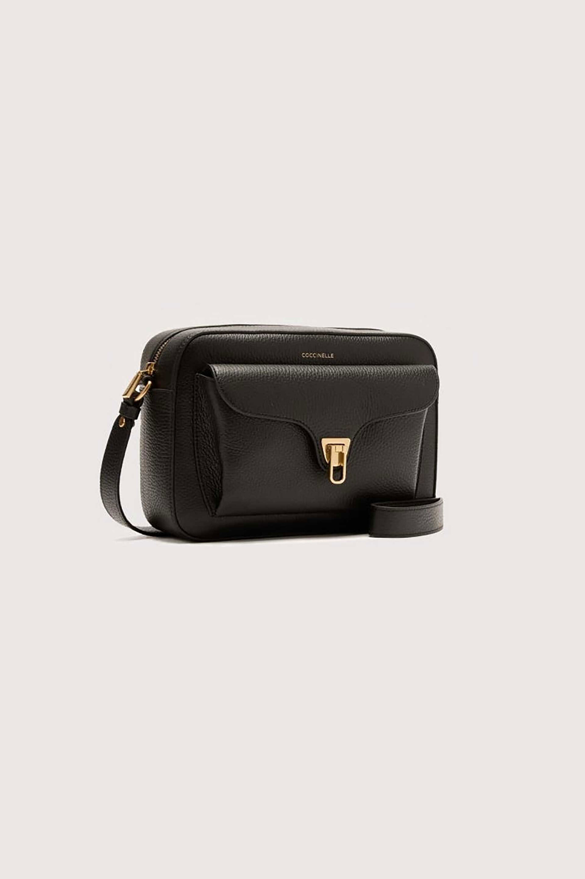 COCCINELLE Coccinelle γυναικεία δερμάτινη τσάντα crossbody με logo print "Beat" - E1MF6-150601 Μαύρο - 2