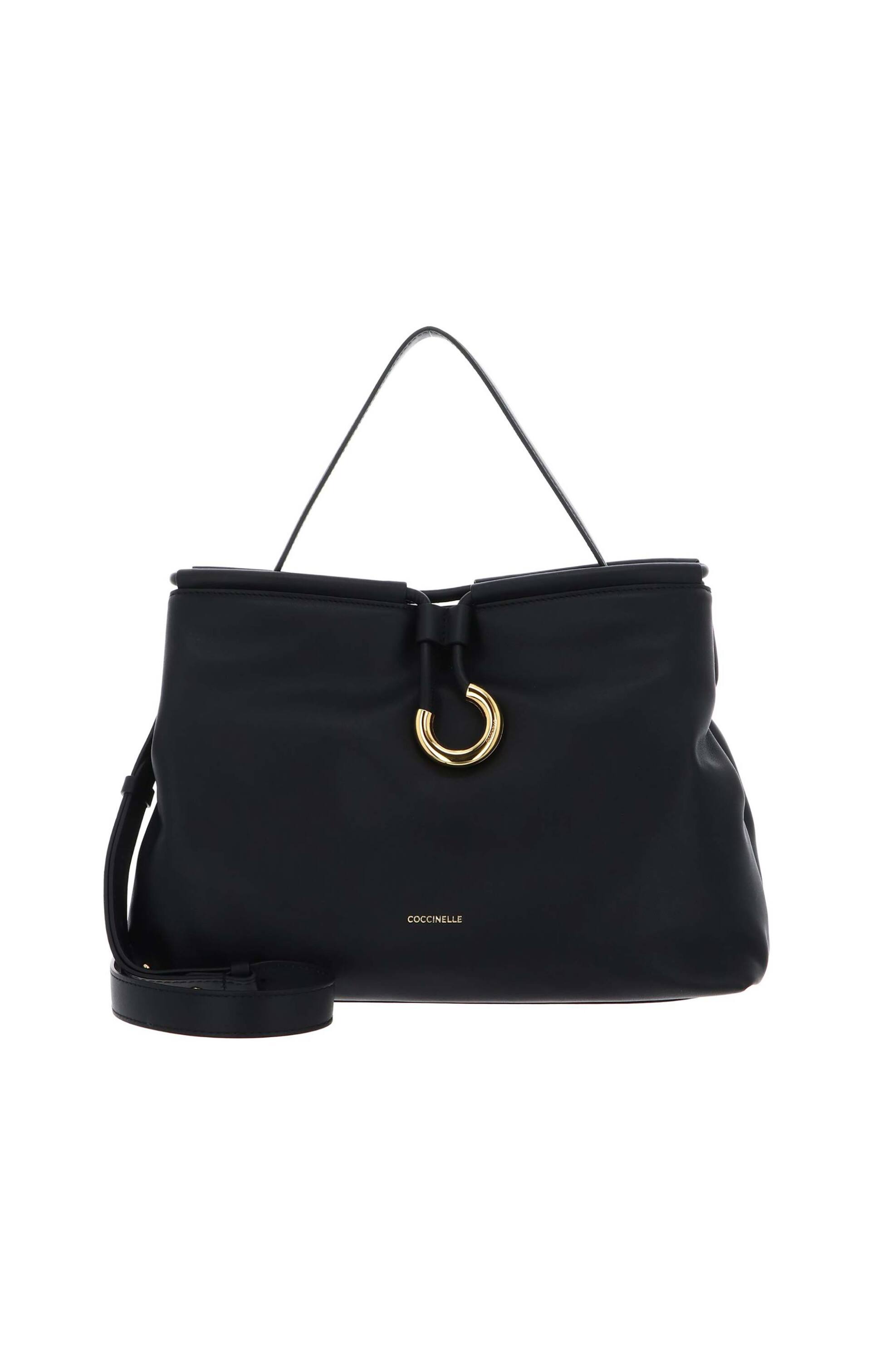 Coccinelle γυναικεία δερμάτινη τσάντα χειρός "Elisbet" - E1T1F-180101 Μαύρο