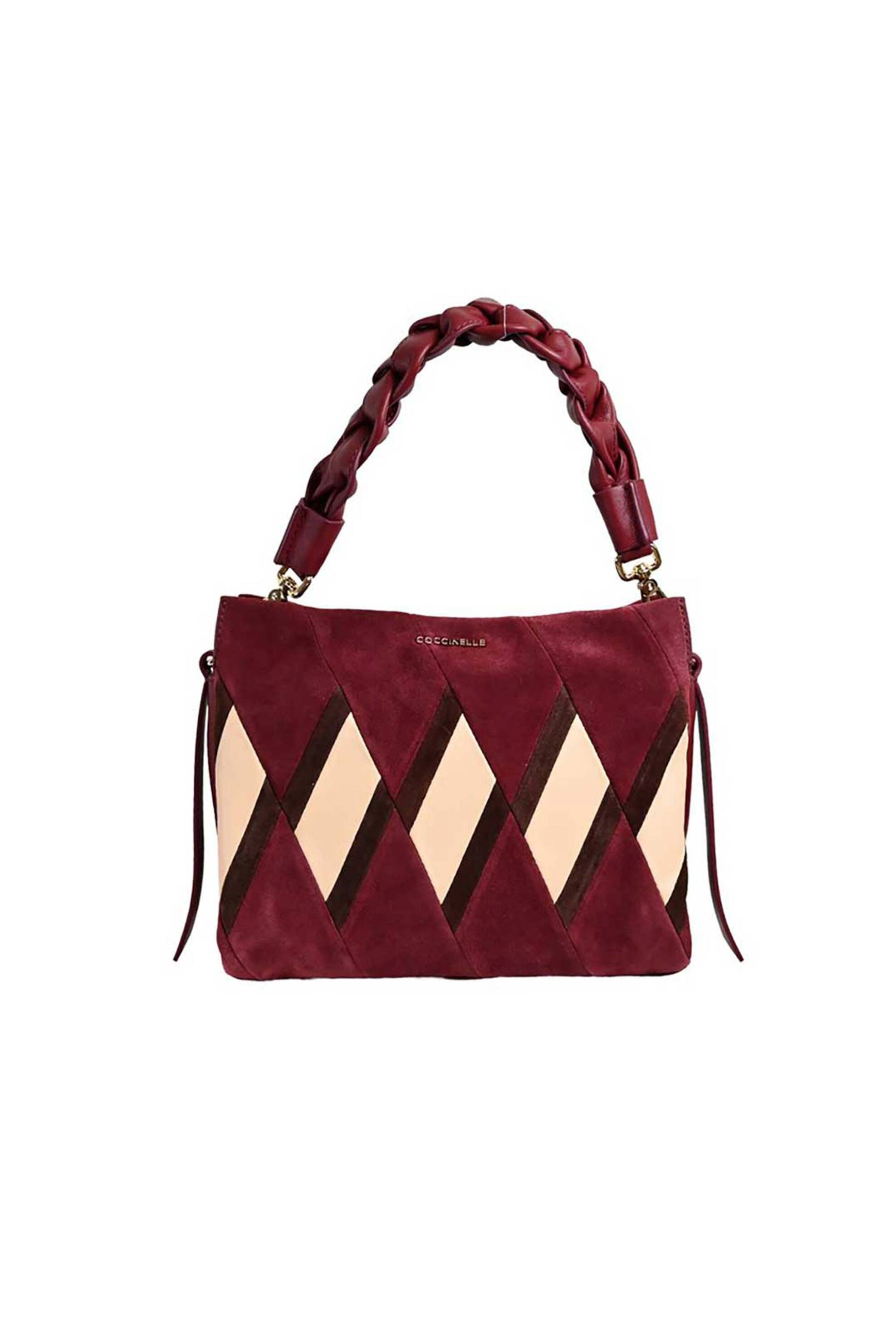 Coccinelle γυναικεία τσάντα χειρός με γεωμετρικό μοτίβο "Boheme" - E1T66-580101 Μπορντό