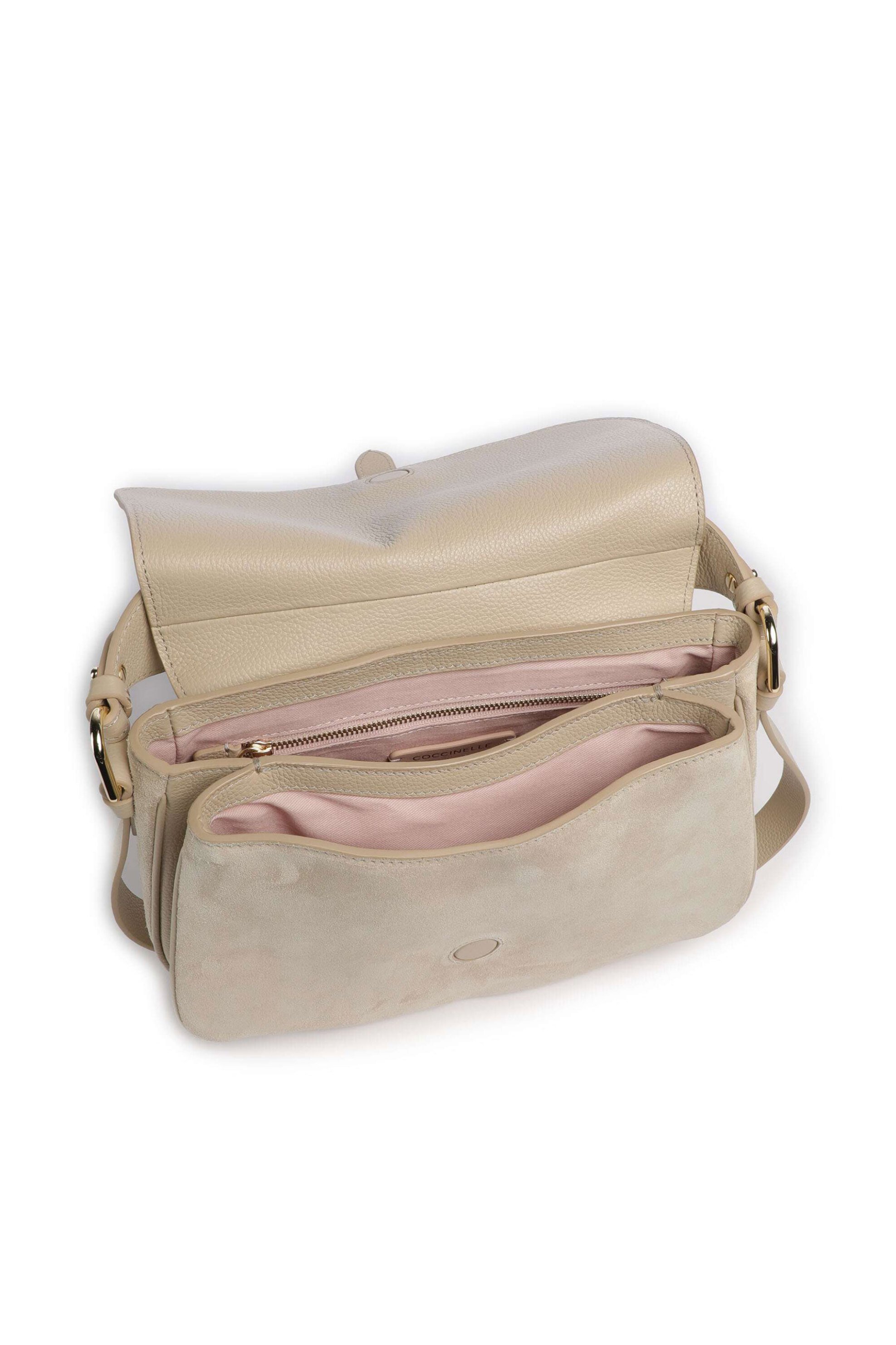 Coccinelle Γυναικεία Suede Τσάντα Χειρός Mavery Medium - E1U7H-180101 Μπεζ