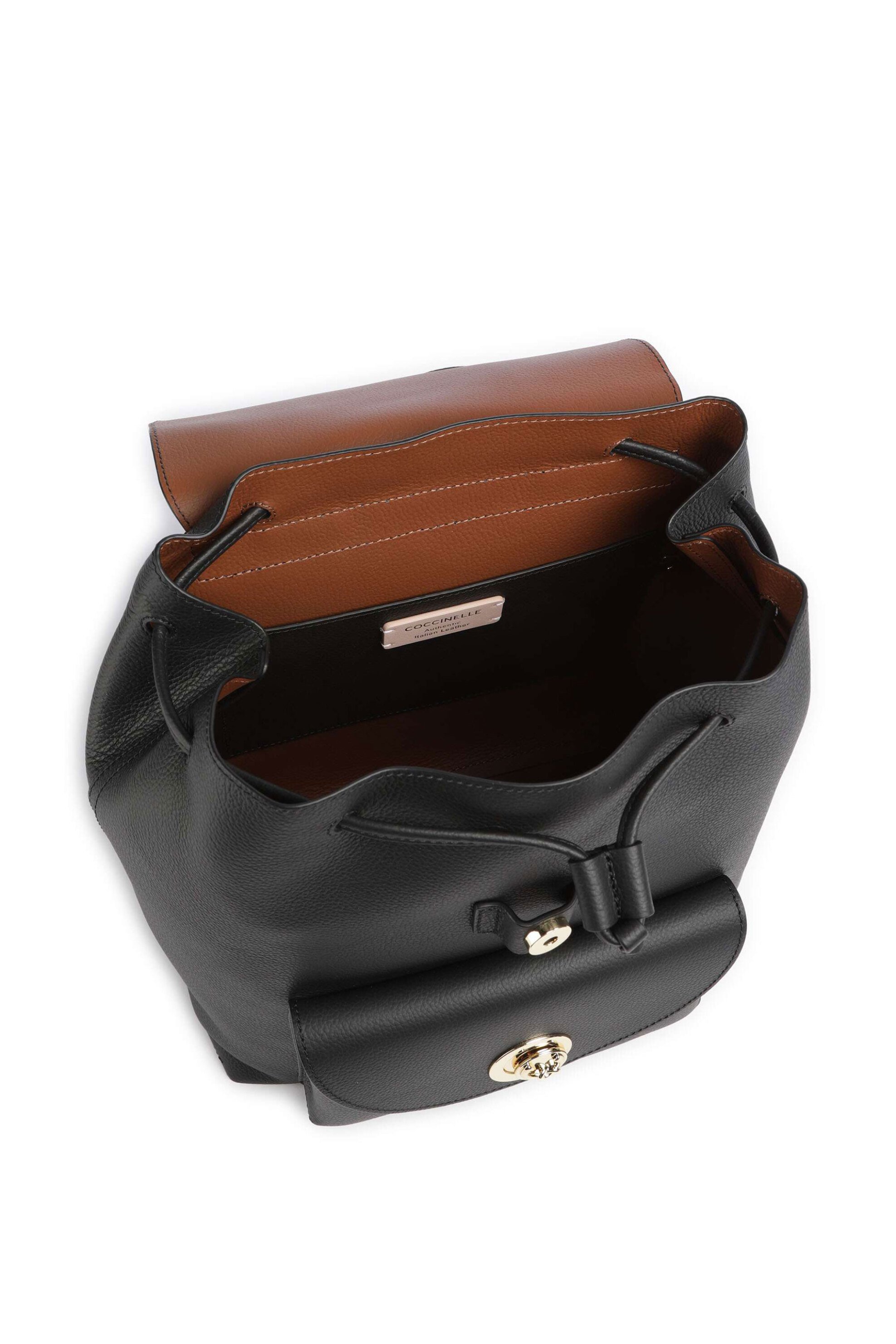 Coccinelle Γυναικεία Δερμάτινη Τσάντα Backpack Nikla - E1Toa-140101 Μαύρο
