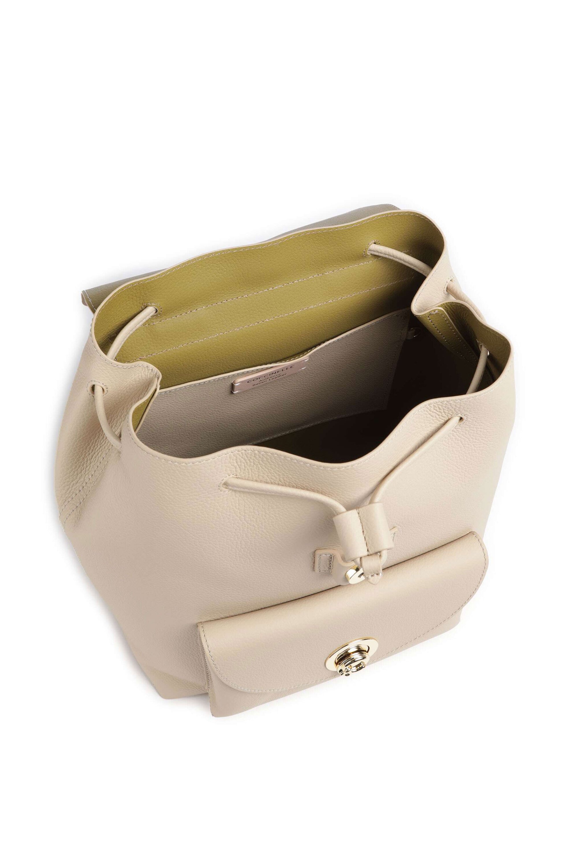 Coccinelle Γυναικεία Δερμάτινη Τσάντα Backpack Nikla - E1Toa-140101 Μπεζ