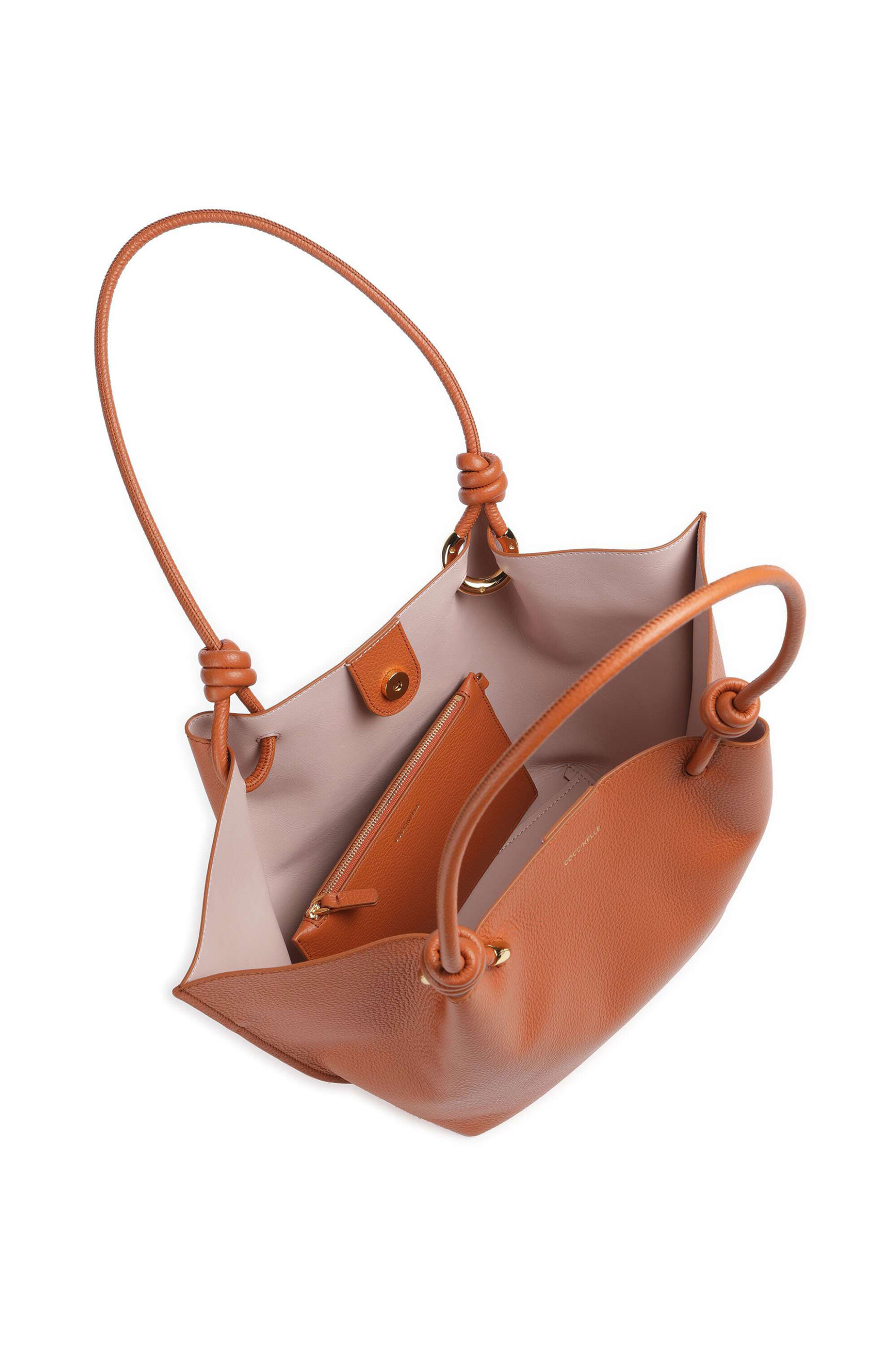 Coccinelle Γυναικεία Δερμάτινη Τσάντα Ώμου Hobo Finn - E1U07-110201 Ταμπά