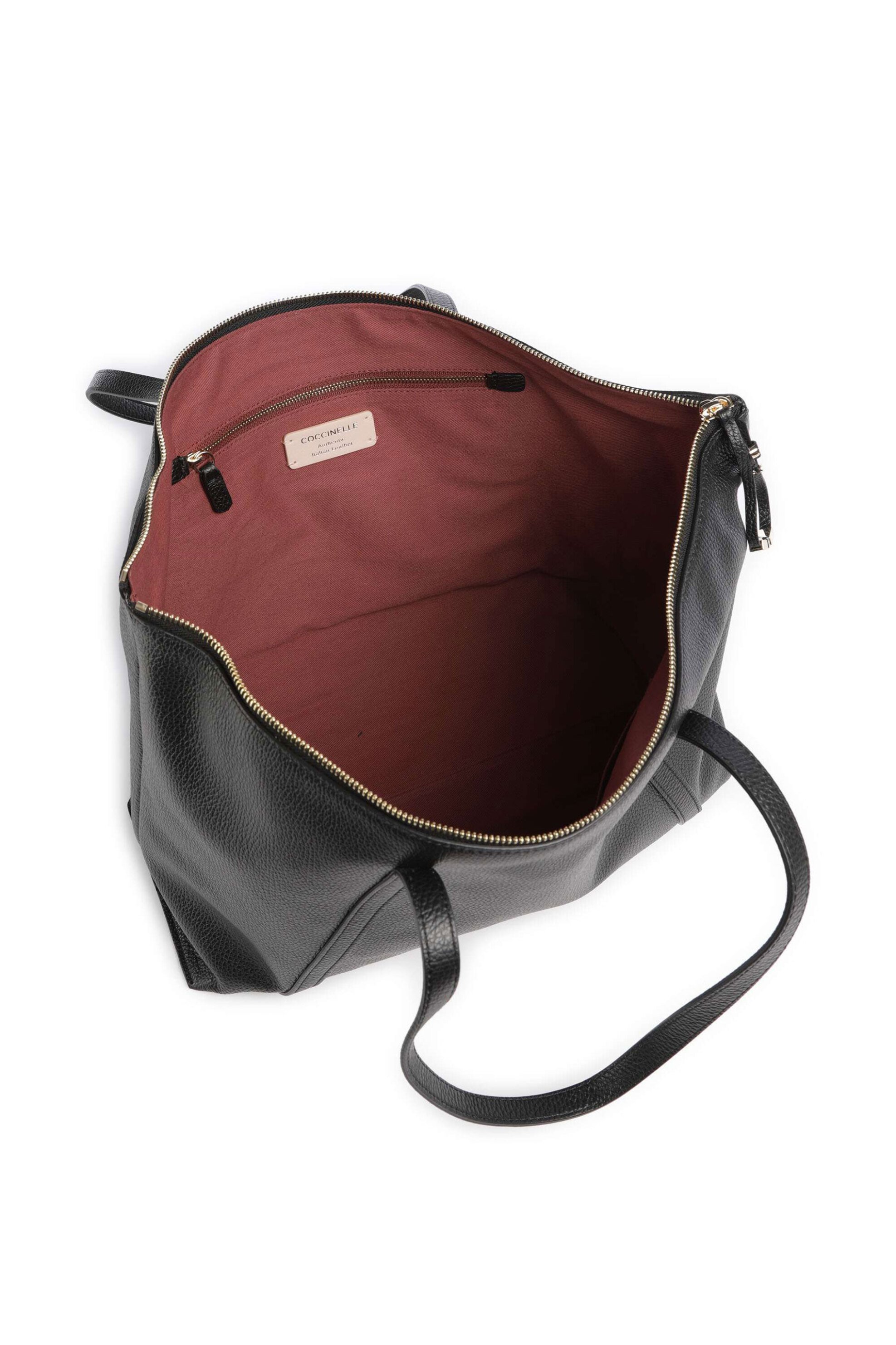 Coccinelle Γυναικεία Δερμάτινη Τσάντα Shopper Nory - E1U45-110101 Μαύρο