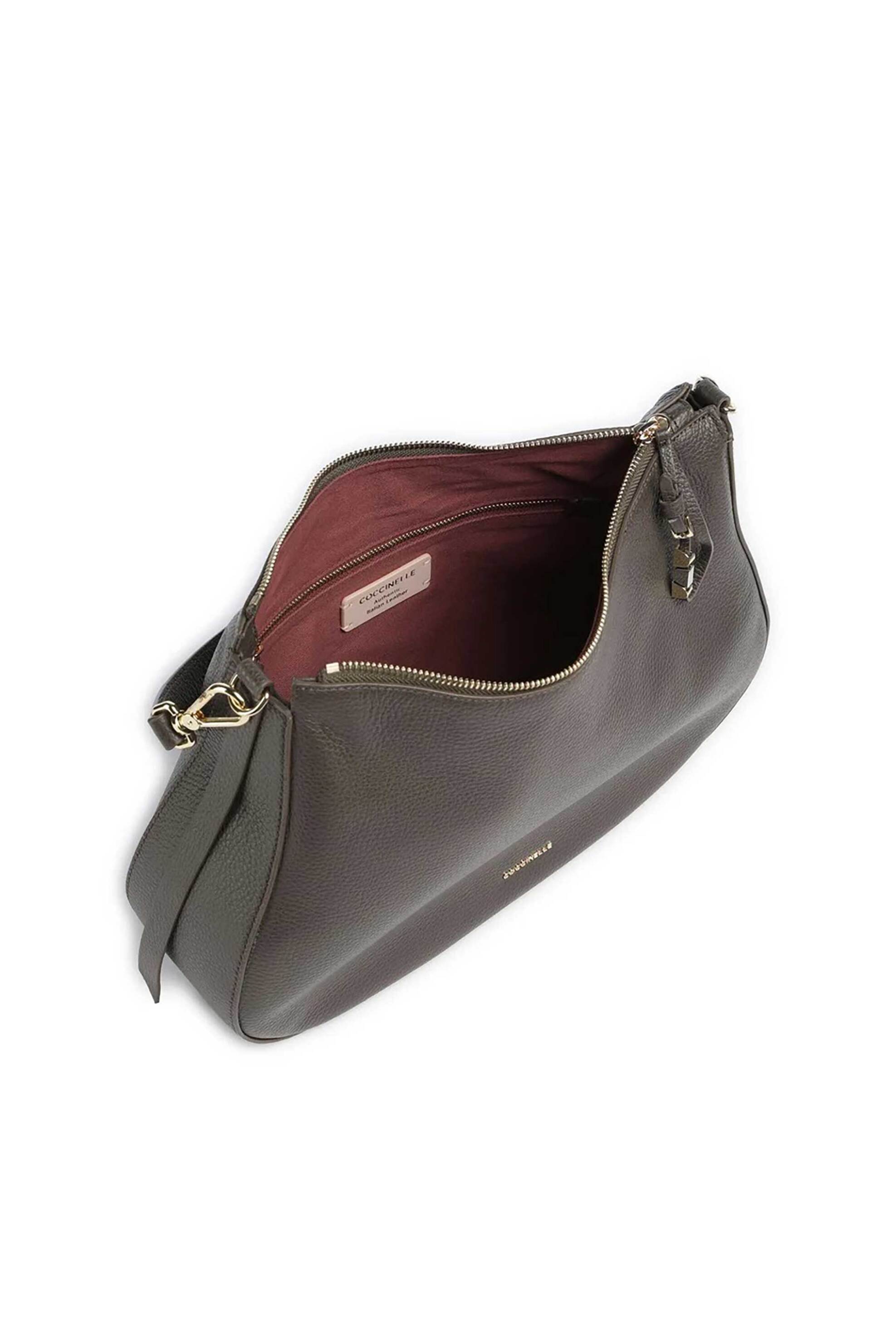 COCCINELLE Coccinelle γυναικεία τσάντα hobo "Nory" - E1U45-130101 Γκρι Σκούρο - 3