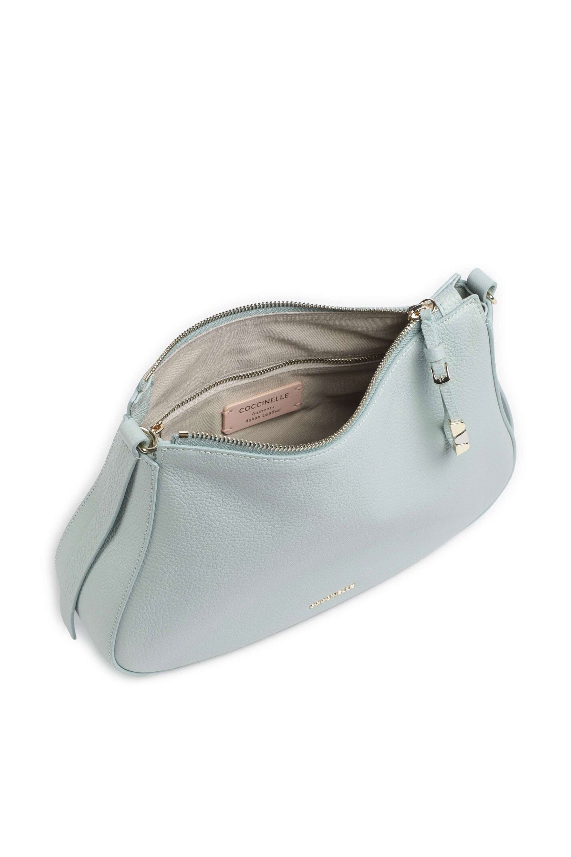 Coccinelle Γυναικεία Δερμάτινη Τσάντα Ώμου Hobo Nory - E1U45-130201 Γαλάζιο