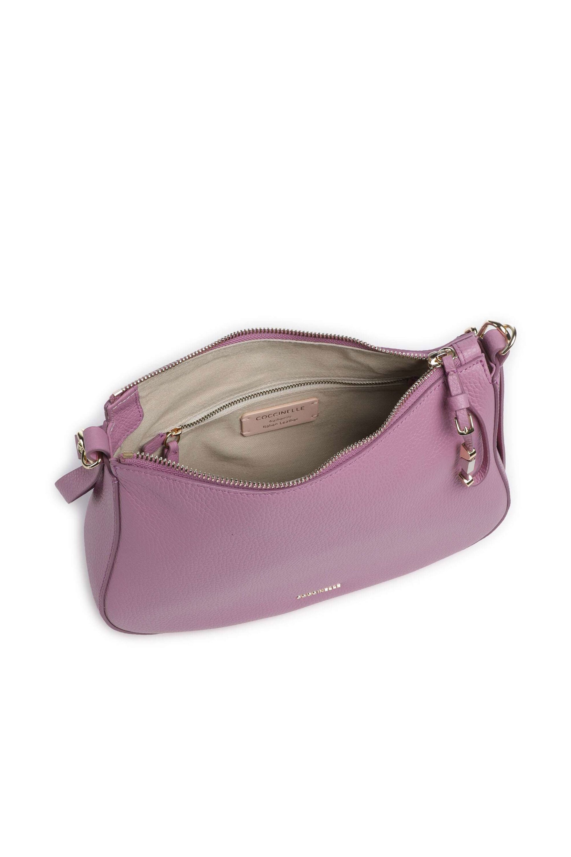 Coccinelle Γυναικεία Δερμάτινη Τσάντα Ώμου Hobo Nory - E1U45-130201 Λιλά