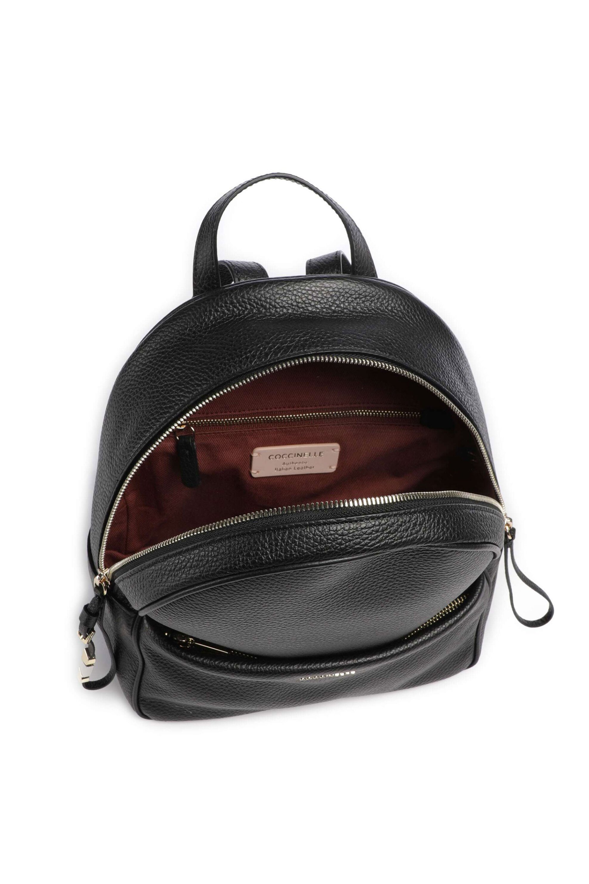 Coccinelle Γυναικεία Δερμάτινη Τσάντα Backpack Nory - E1U45-140201 Μαύρο