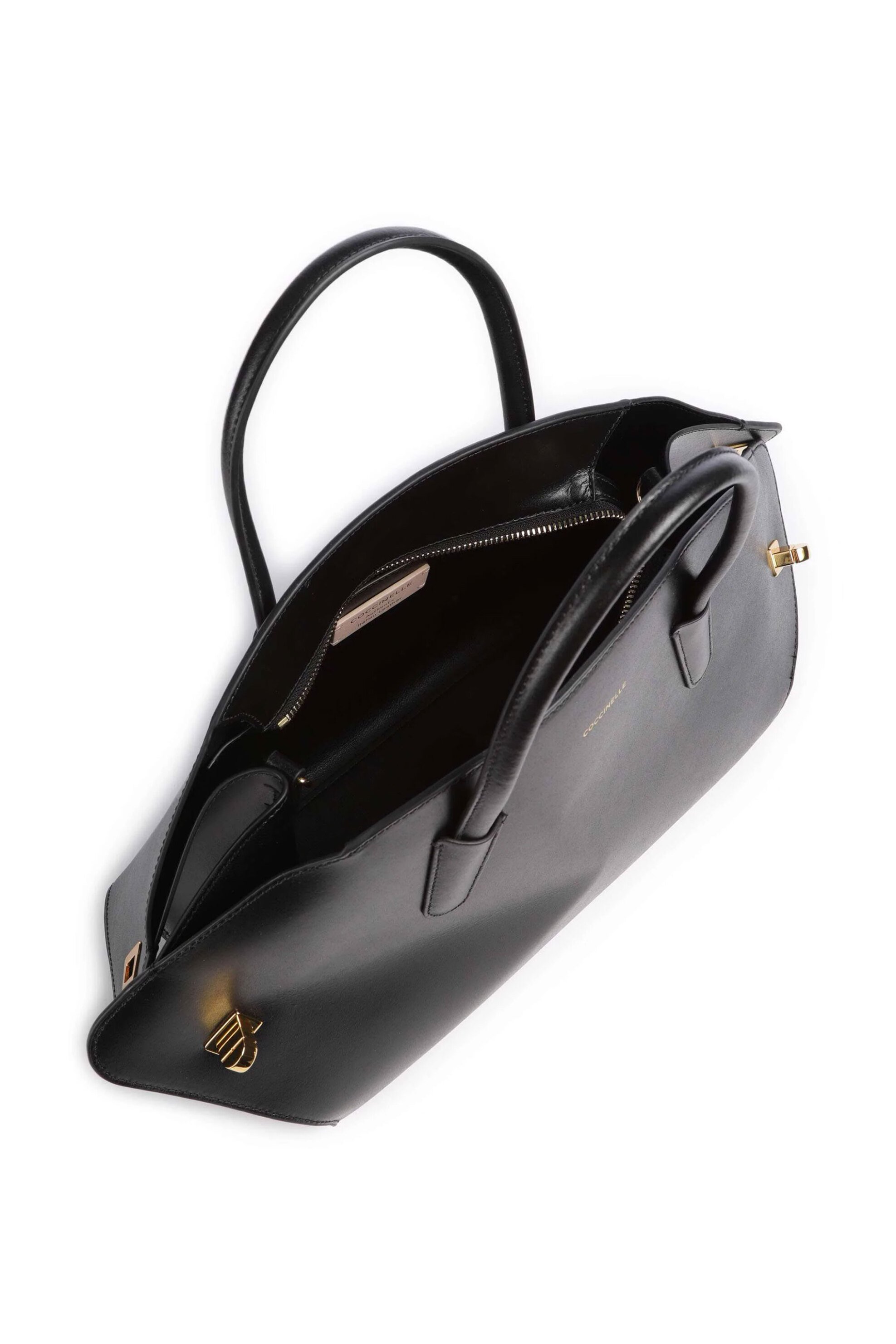 Coccinelle Γυναικεία Δερμάτινη Τσάντα Χειρός Tylde Calf - E1U7K-180201 Μαύρο
