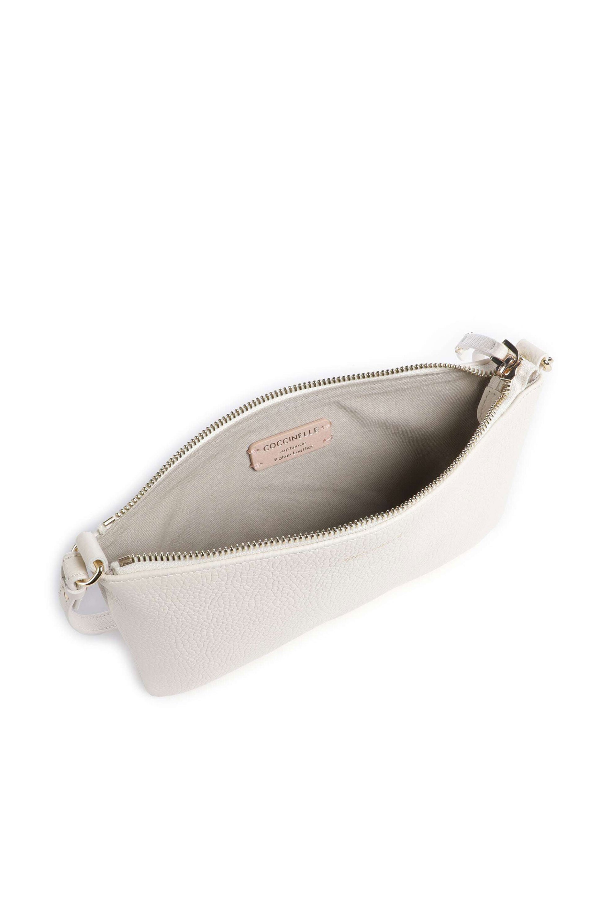 Coccinelle Γυναικεία Δερμάτινη Τσάντα Ώμου C-Easy - E5Sha-520101 Λευκό