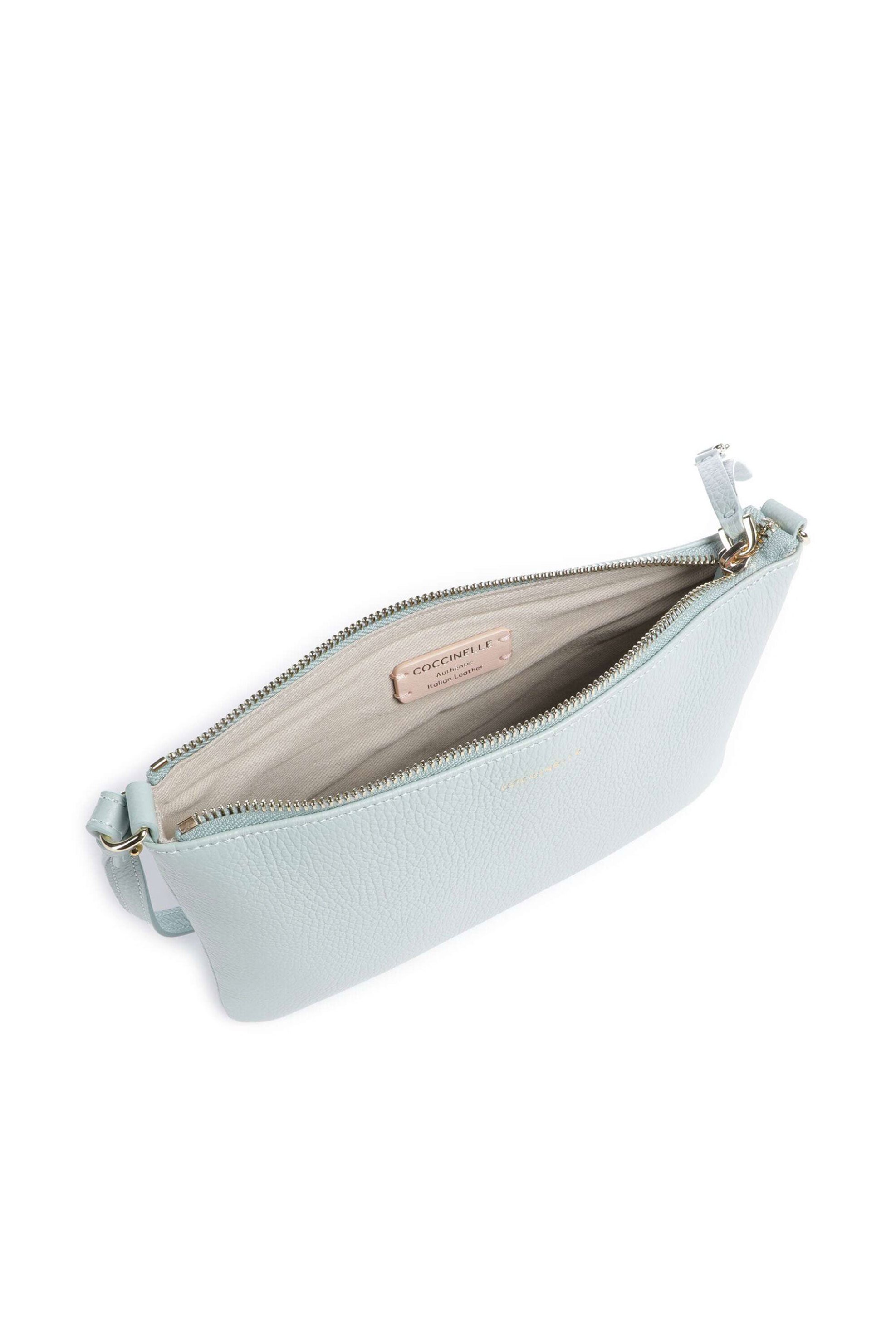 Coccinelle Γυναικεία Δερμάτινη Τσάντα Ώμου C-Easy - E5Sha-520101 Γαλάζιο