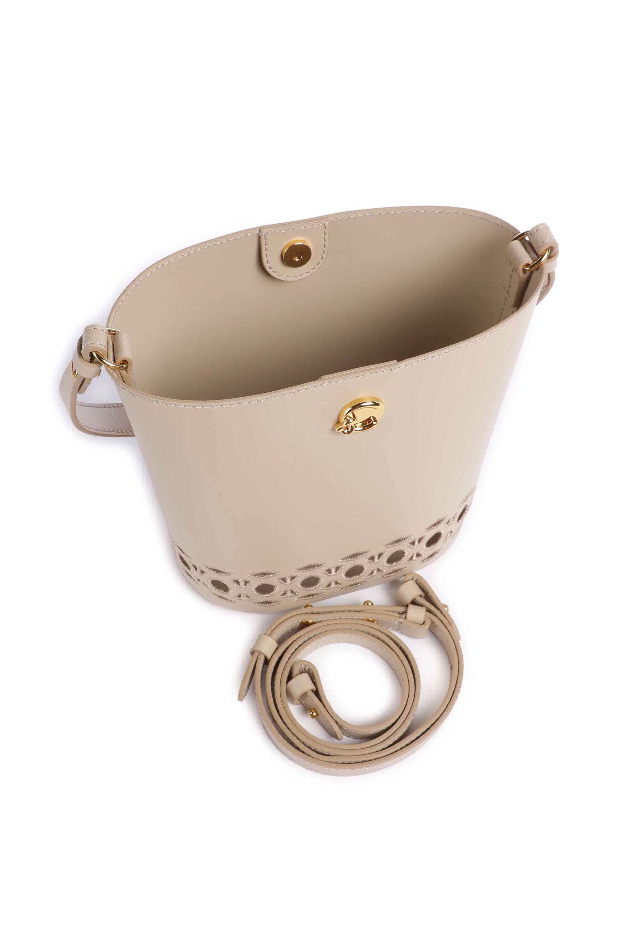 Coccinelle Γυναικεία Δερμάτινη Τσάντα Bucket Nikla - E5Uoe-630101 Μπεζ