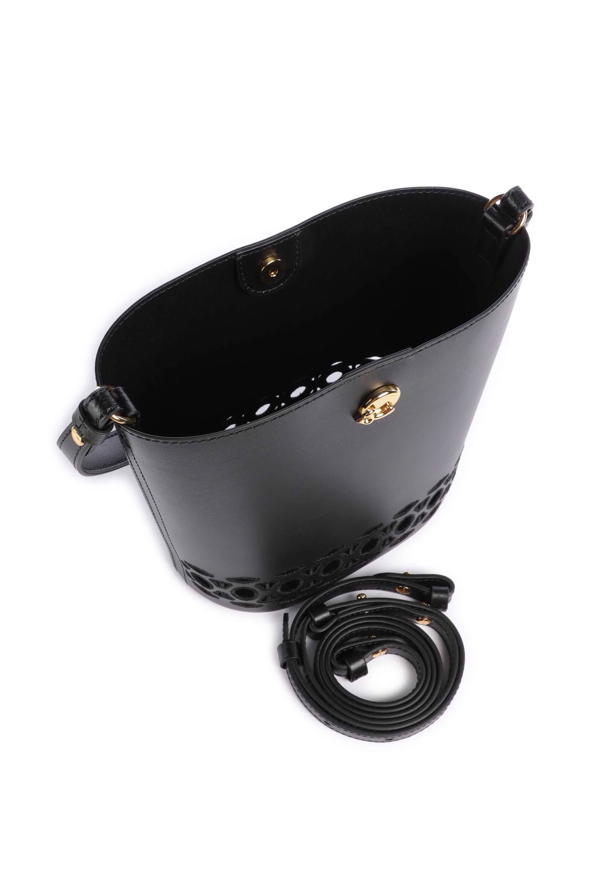 Coccinelle Γυναικεία Δερμάτινη Τσάντα Bucket Nikla - E5Uoe-630101 Μαύρο