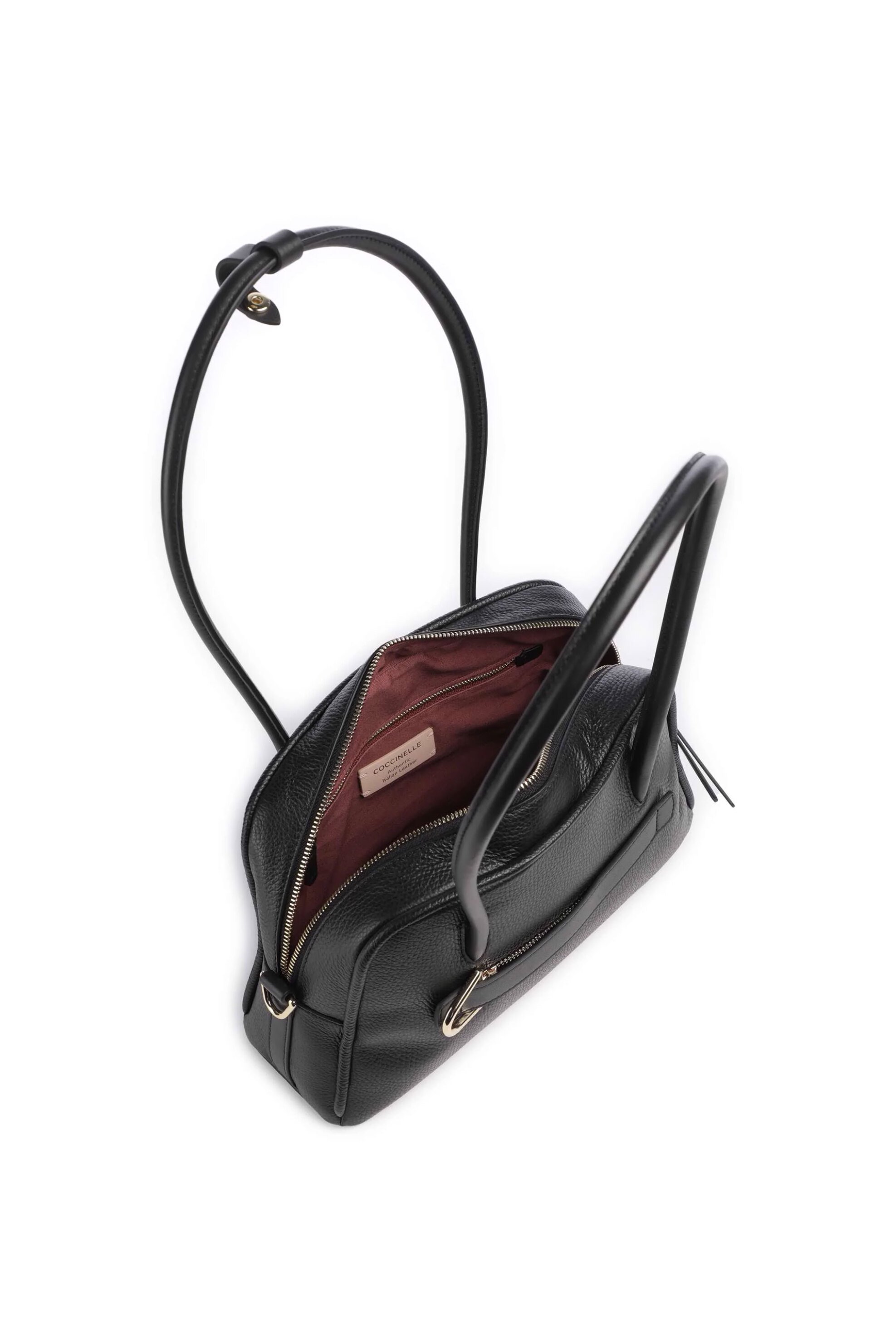 Coccinelle Γυναικεία Δερμάτινη Τσάντα Ώμου Paki - E1U4A-120101 Μαύρο