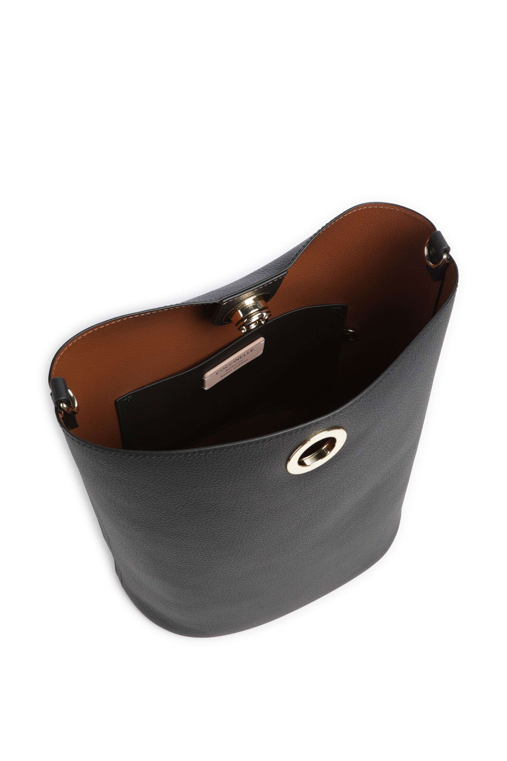 Coccinelle Γυναικεία Δερμάτινη Τσάντα Bucket Nikla - E1Toa-230101 Μαύρο
