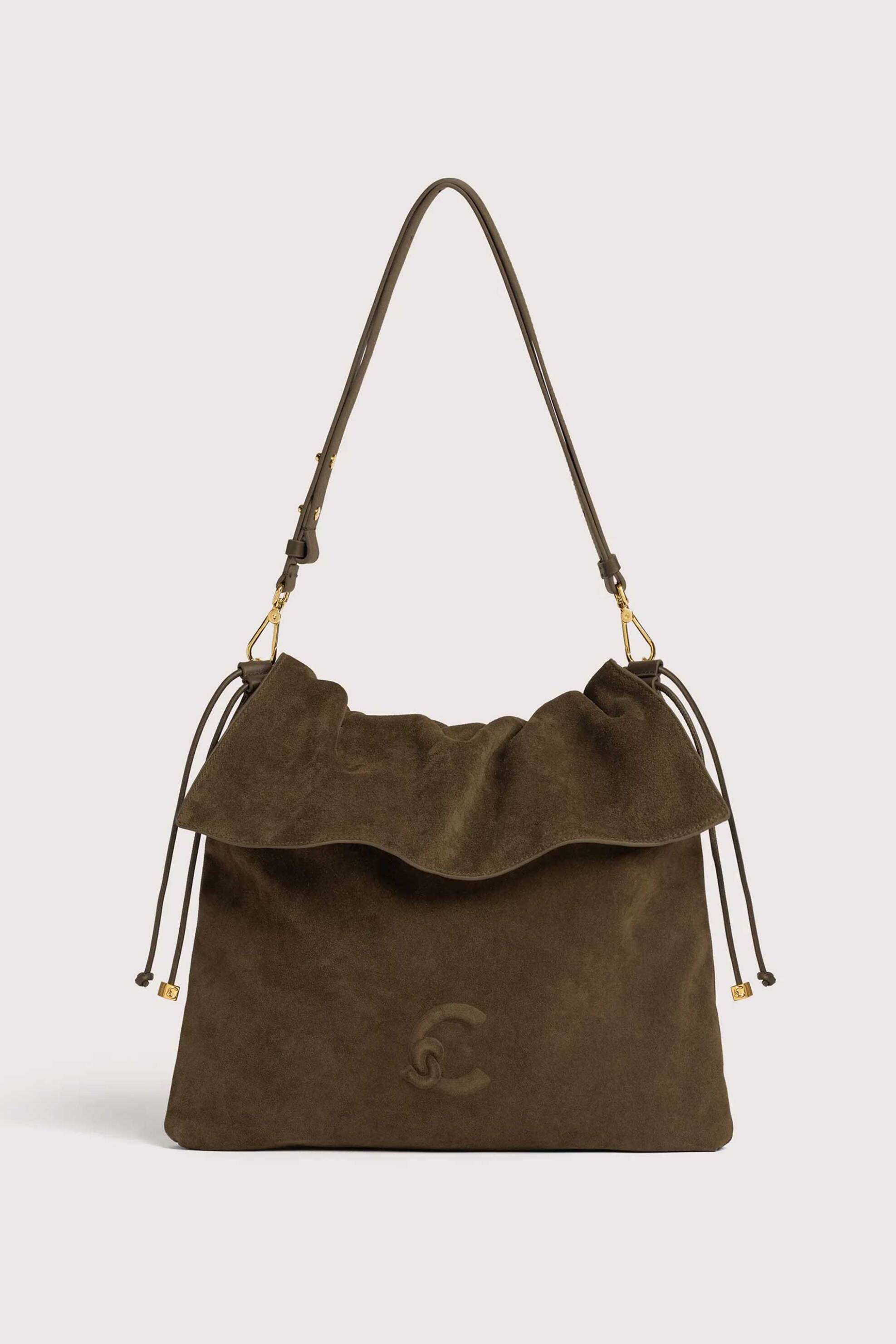 COCCINELLE Coccinelle γυναικεία suede τσάντα ώμου "Lidia Medium" - E1V9G-130101 Χακί