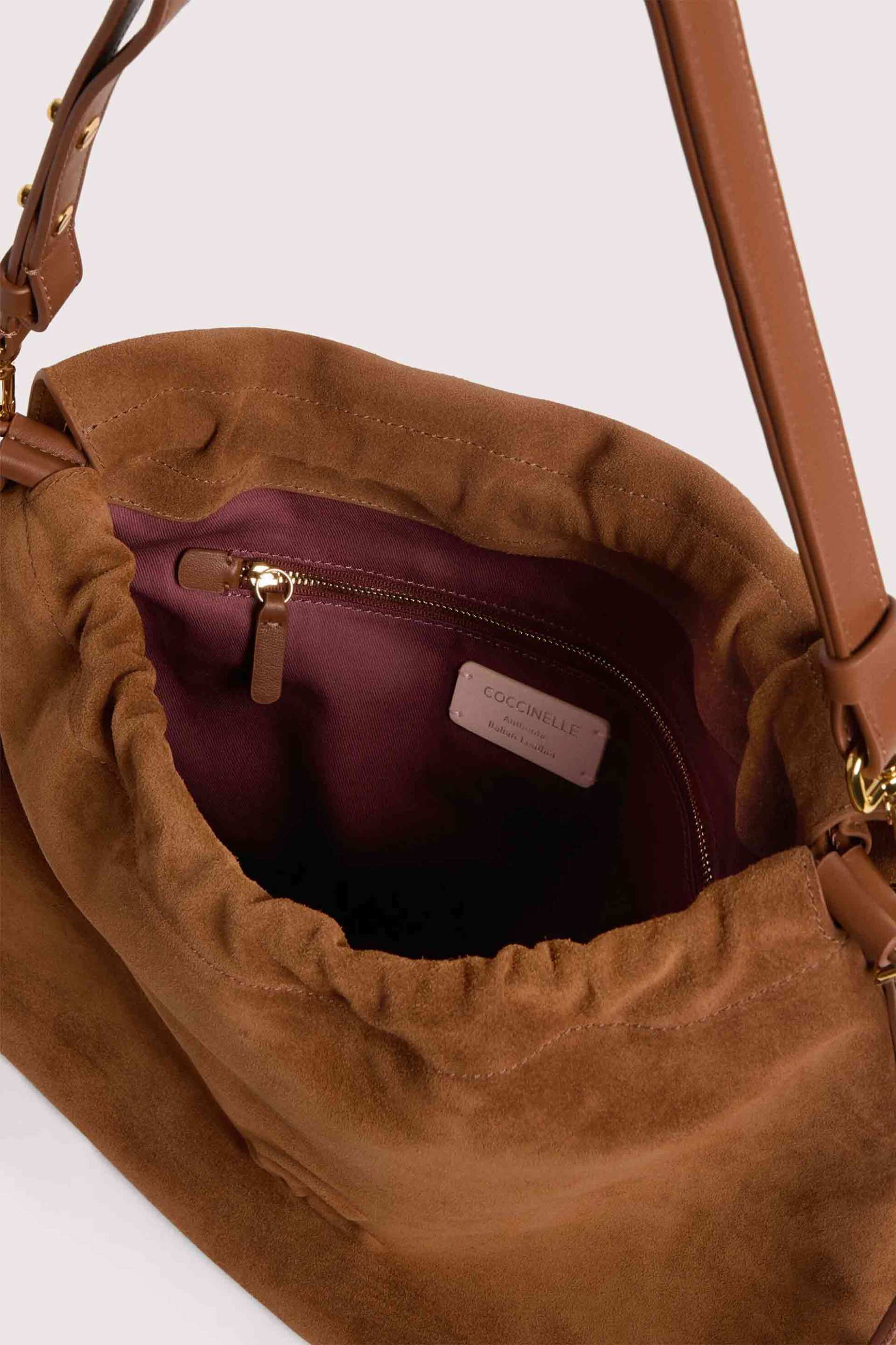COCCINELLE Coccinelle γυναικεία δερμάτινη τσάντα ώμου "Lidia Medium Suede" - E1V9G-130301 Ταμπά - 3
