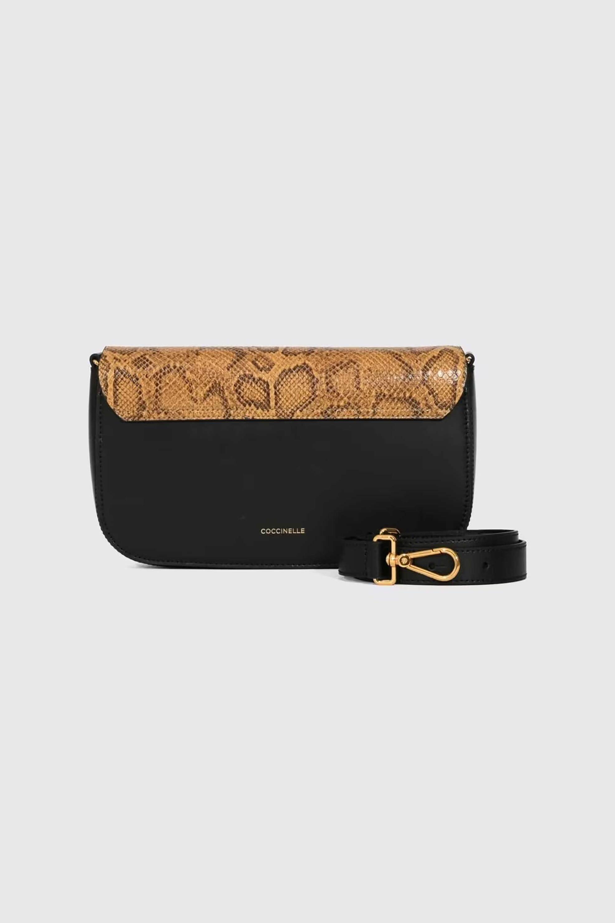 COCCINELLE Coccinelle γυναικεία δερμάτινη τσάντα clutch/crossbody με snake print "C-me" - E1V9P-120301 Κίτρινο Honey - 3